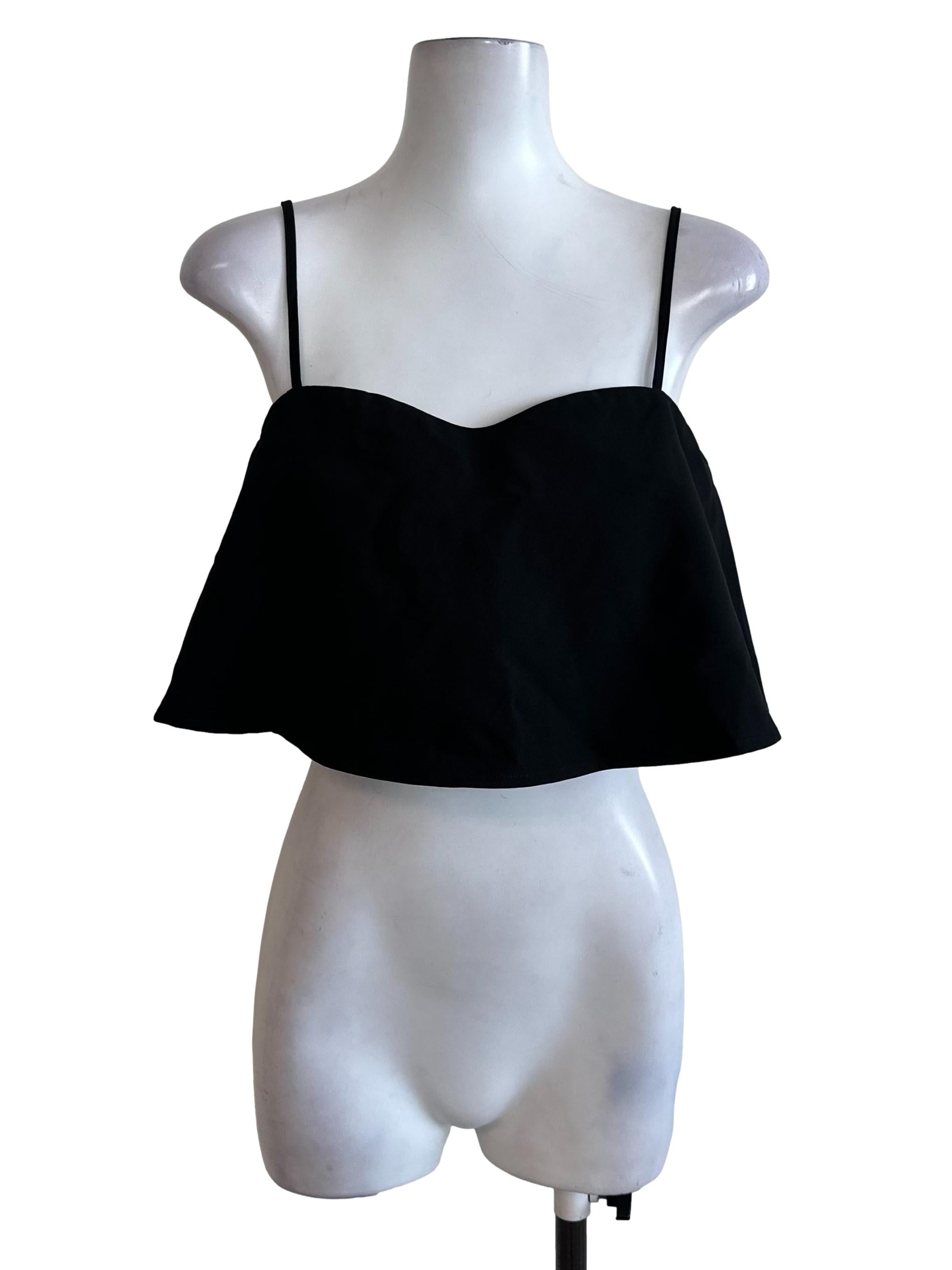 Raven Black Spaghetti Strap Casual Top