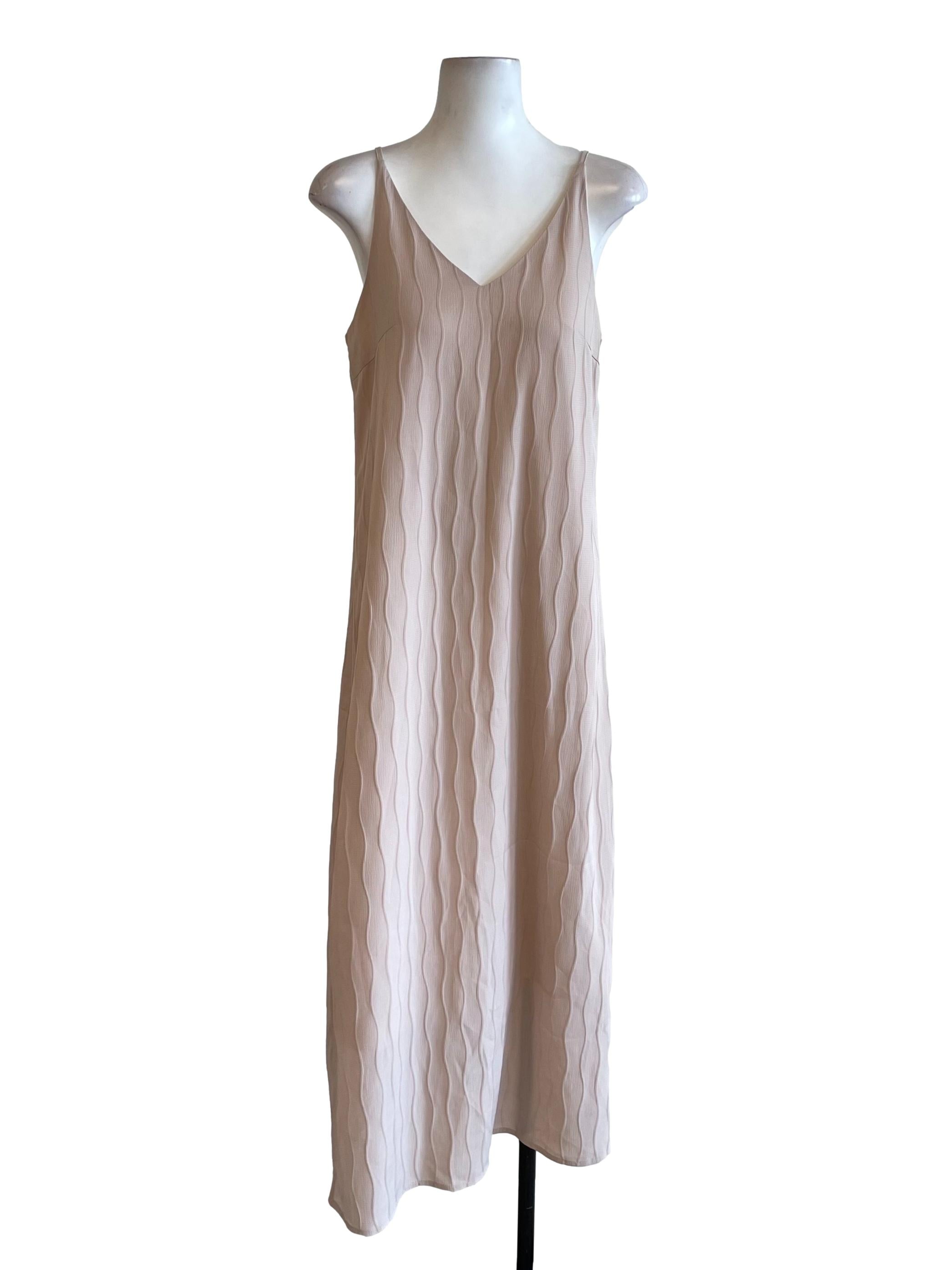 Light Sepia V Neck Slip Dress