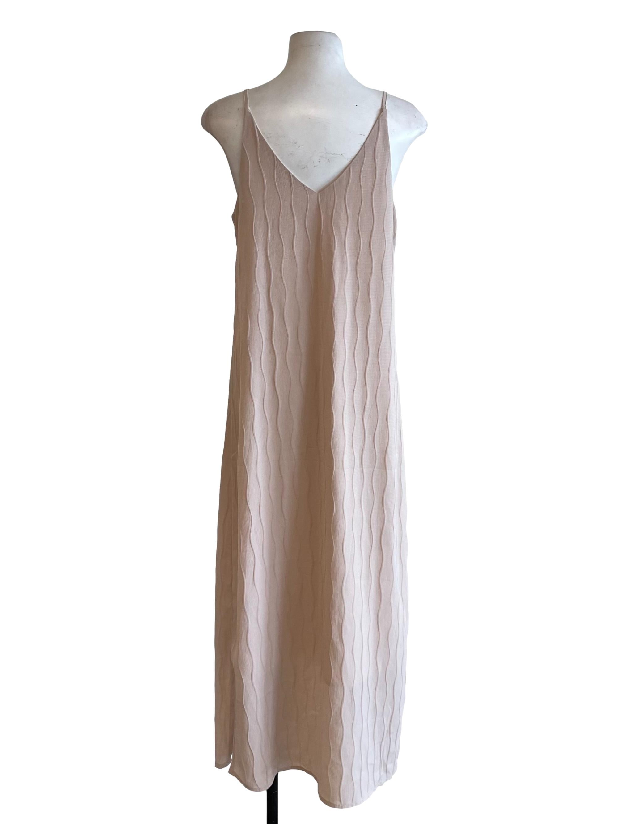 Light Sepia V Neck Slip Dress