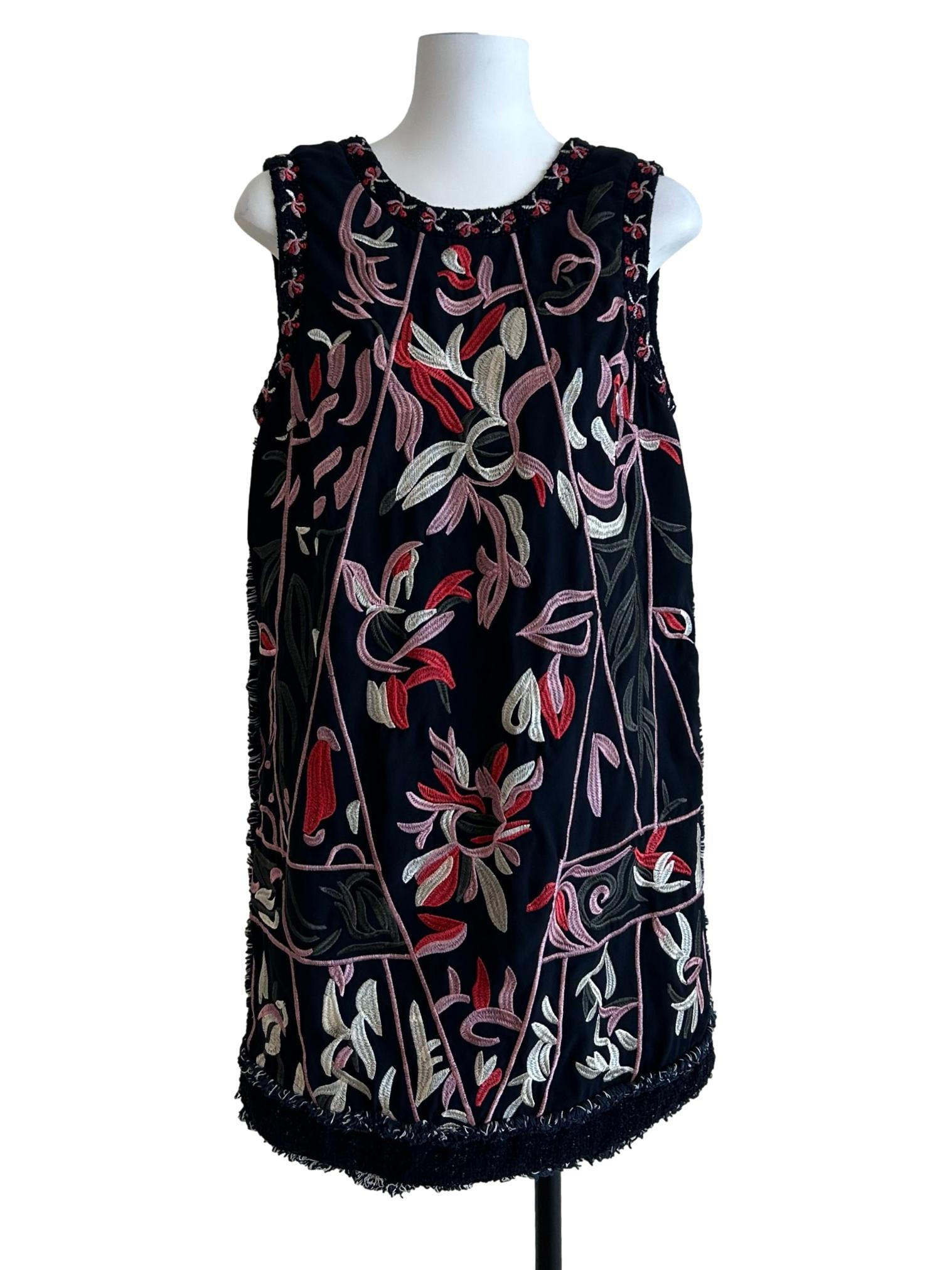 Dark Blue Embroidered Dress