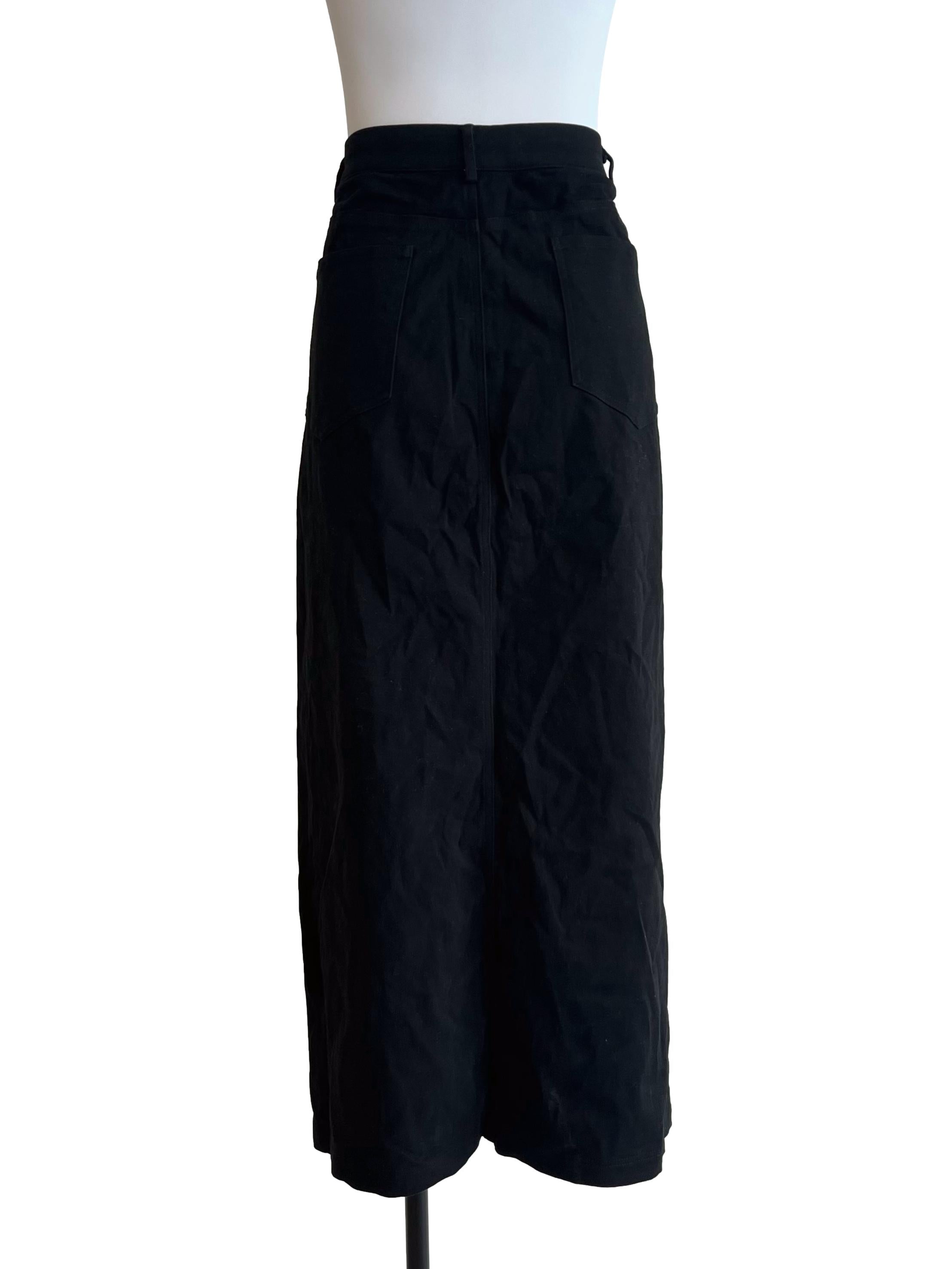 Midnight Black Front Slit Skirt