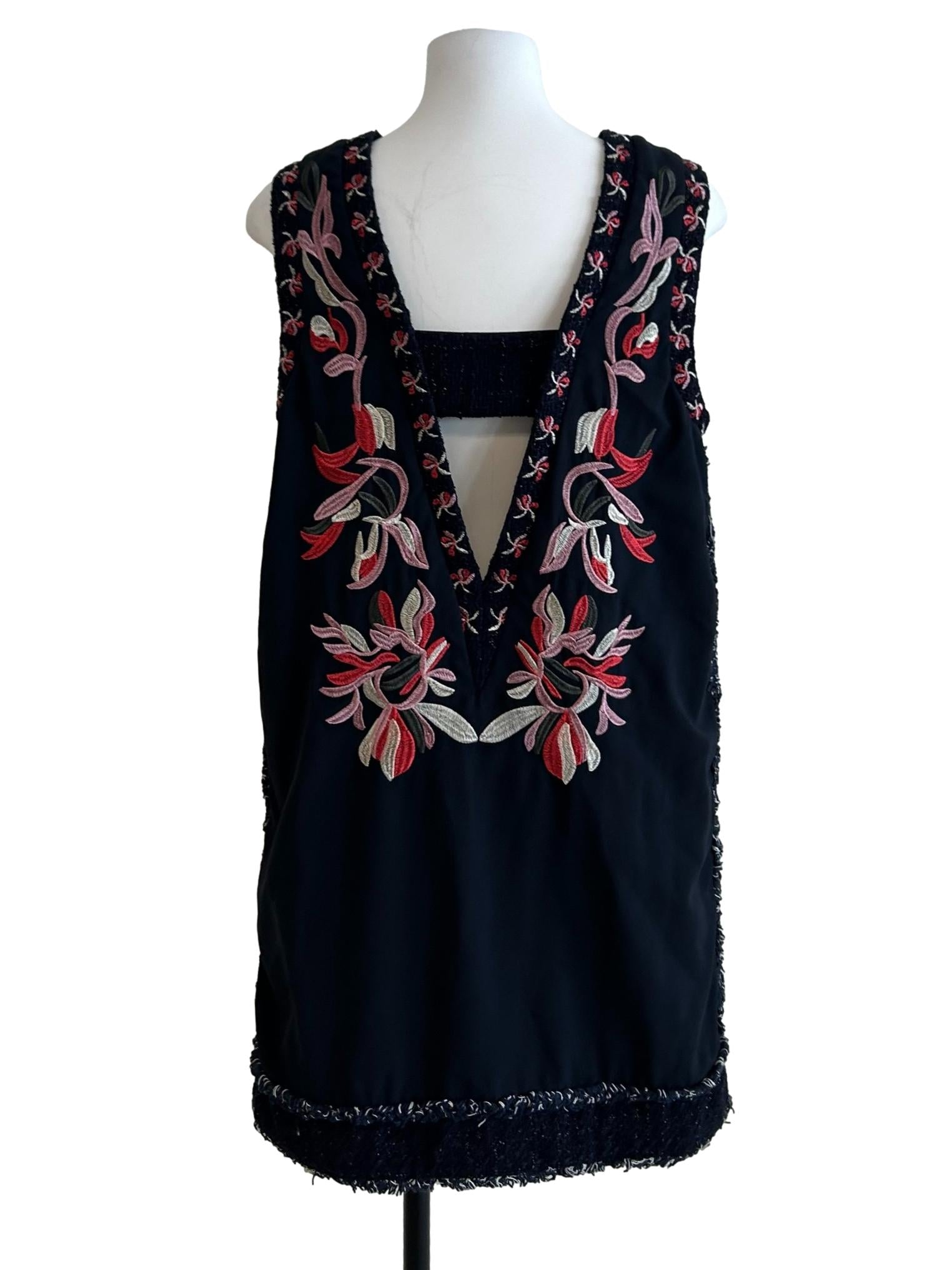 Dark Blue Embroidered Dress