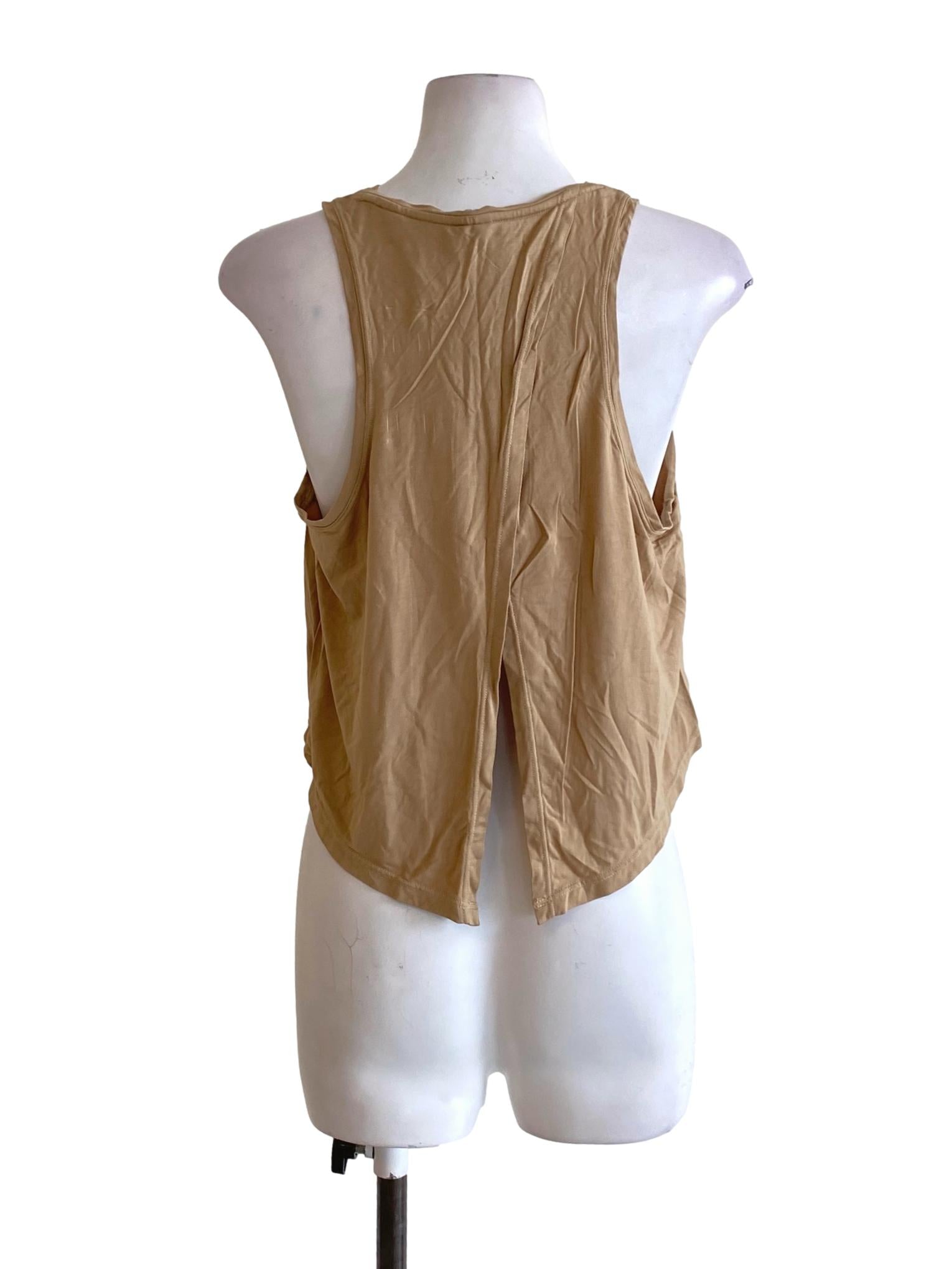 Tortilla Brown Round Neck Loose Tank Top