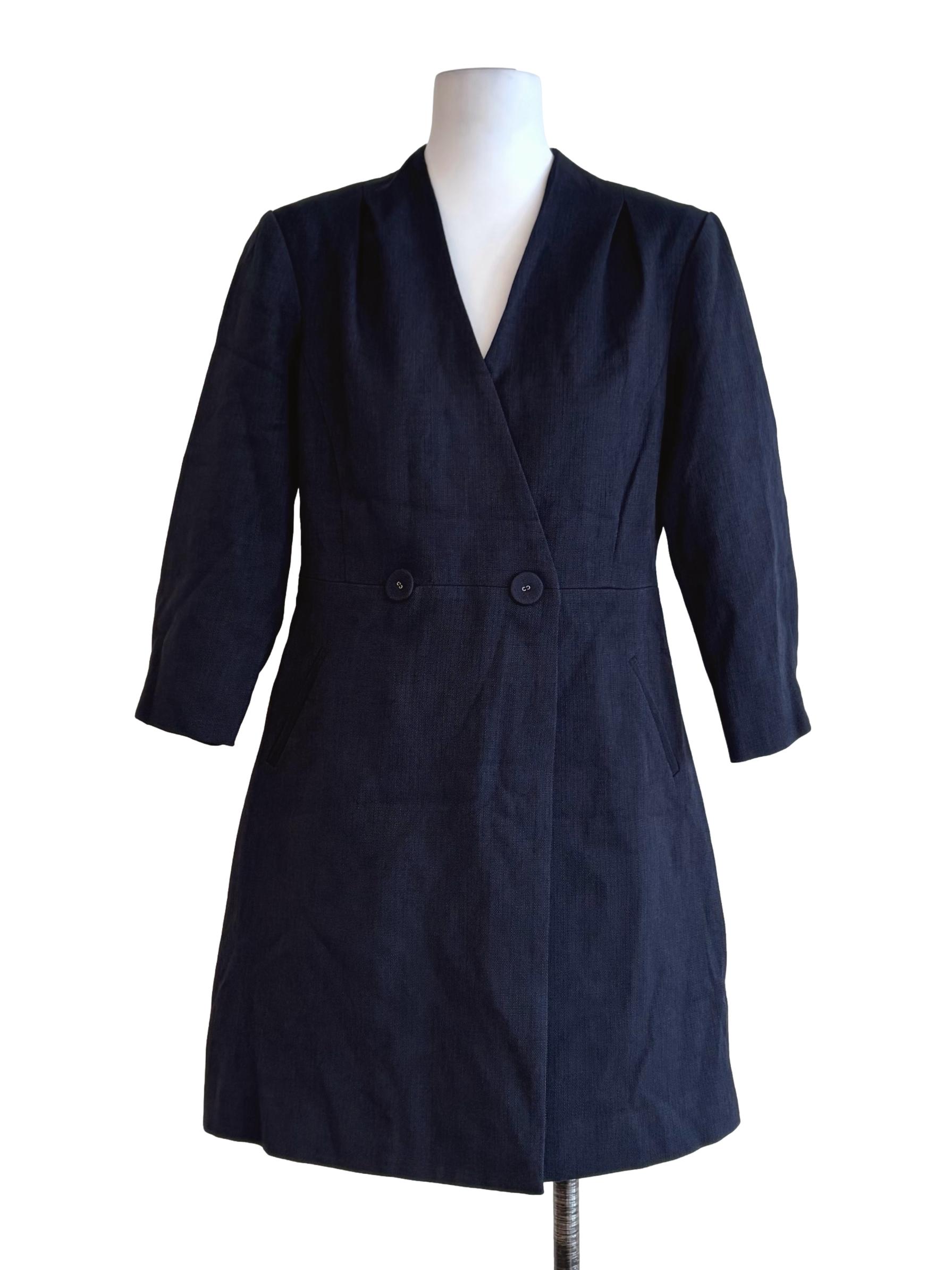 Denim Blue Textured Blazer LB