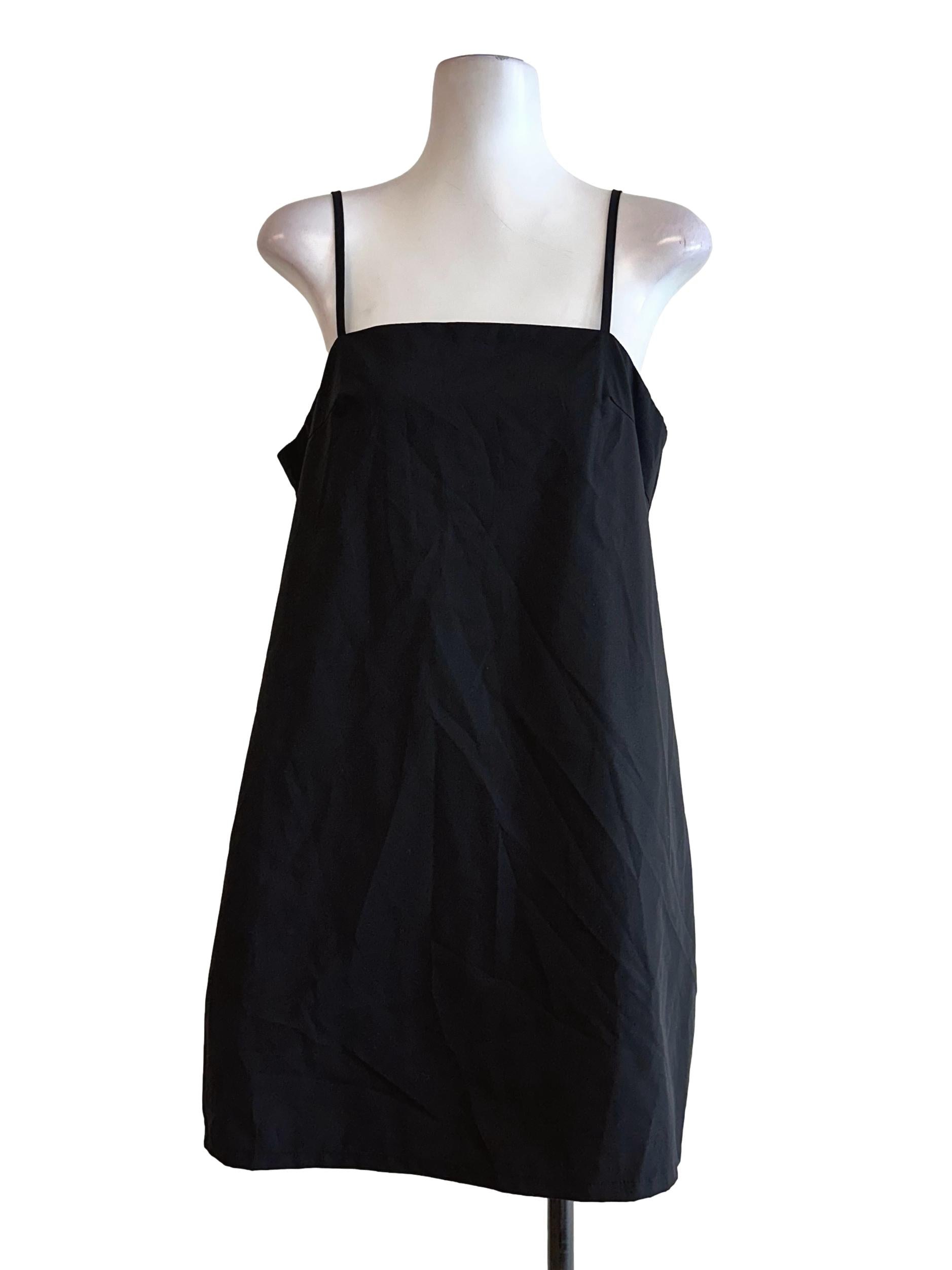 Black Sleeveless Mini Dress YHF