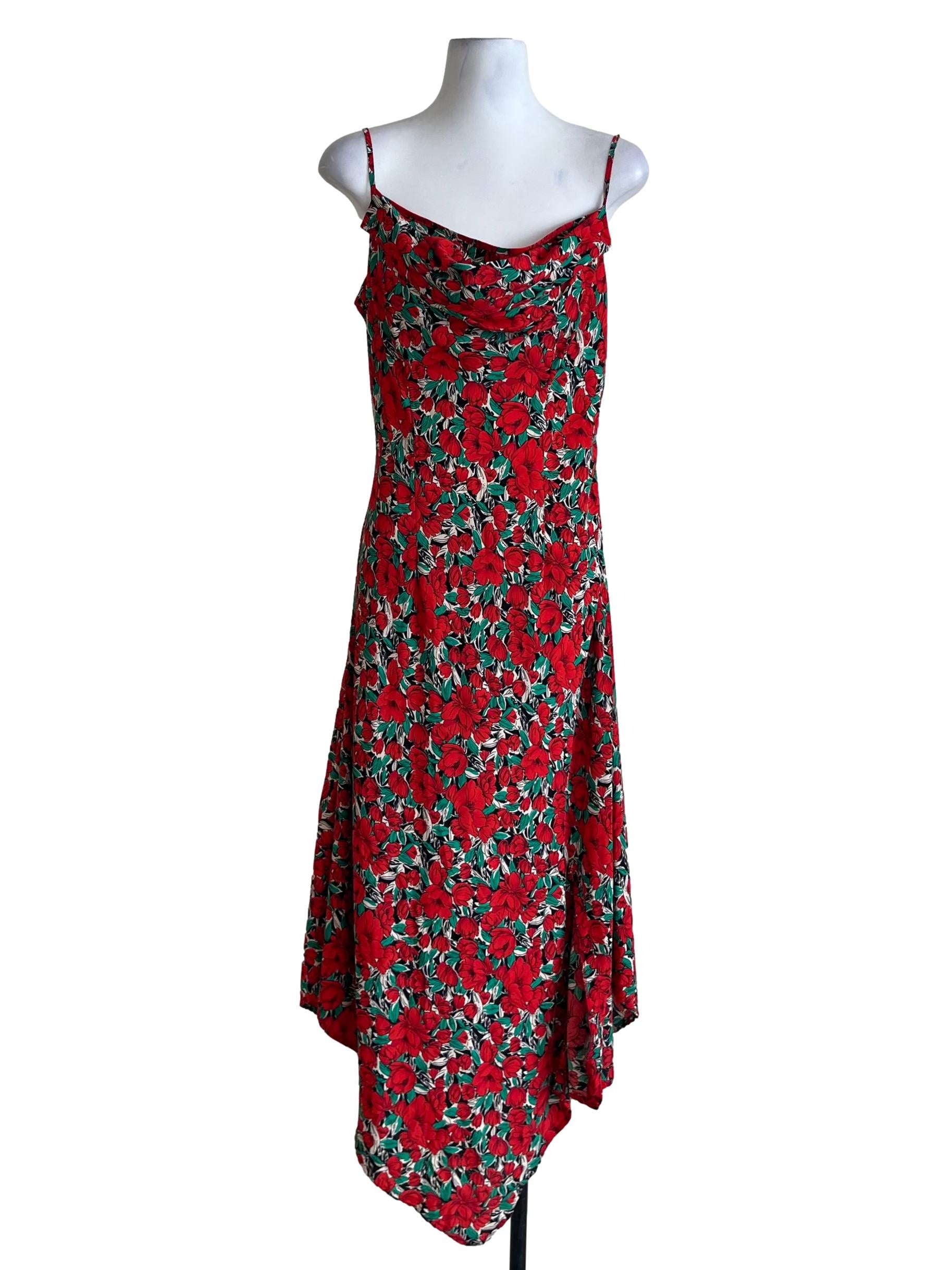Ruby Red Floral Sheath Dress