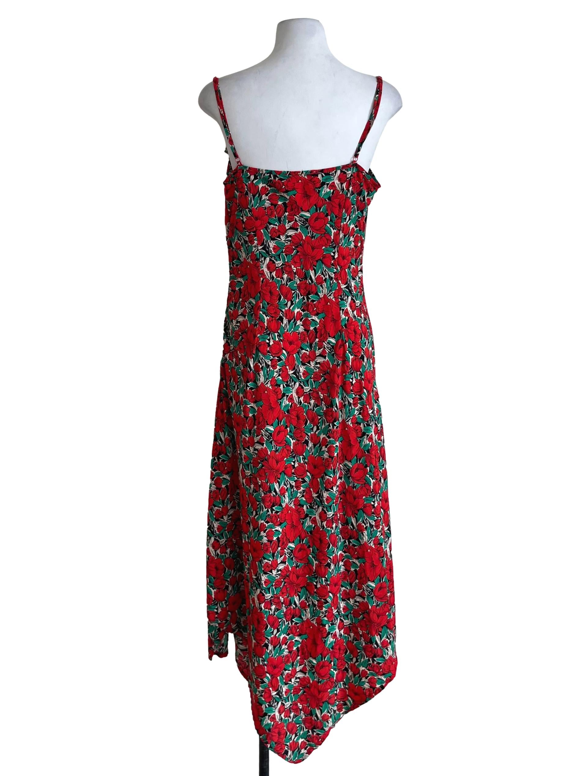 Ruby Red Floral Sheath Dress