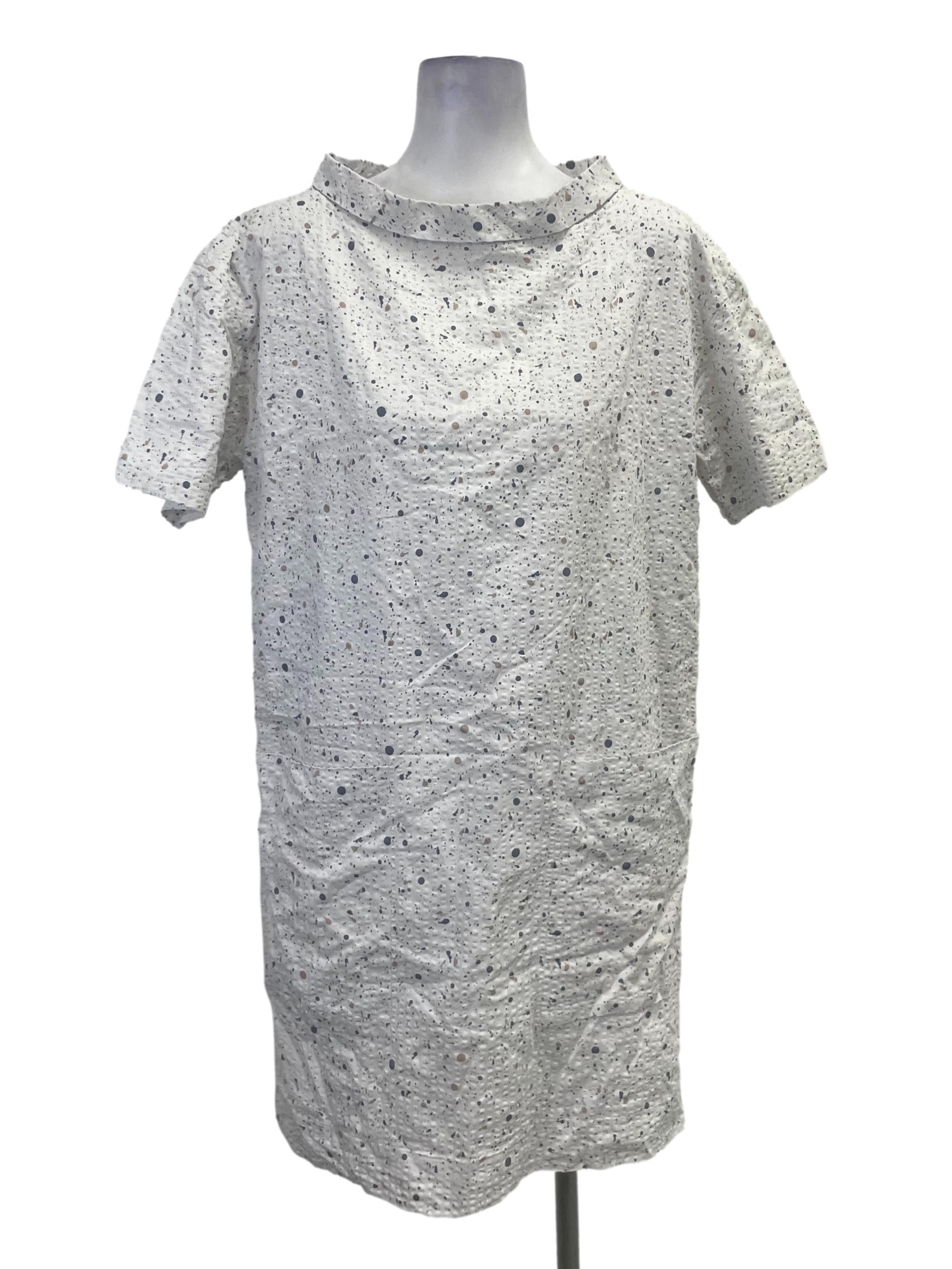 White Spatter Paint Sleeve Dress