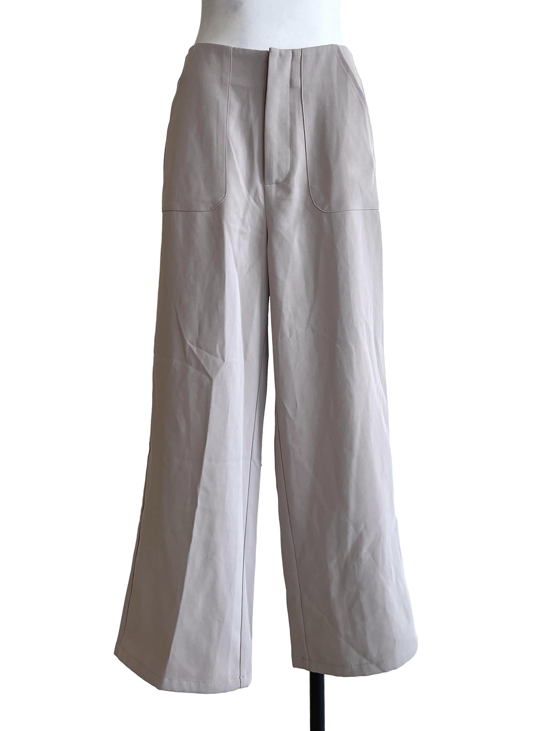 Taupe Brown Wide Leg Pants