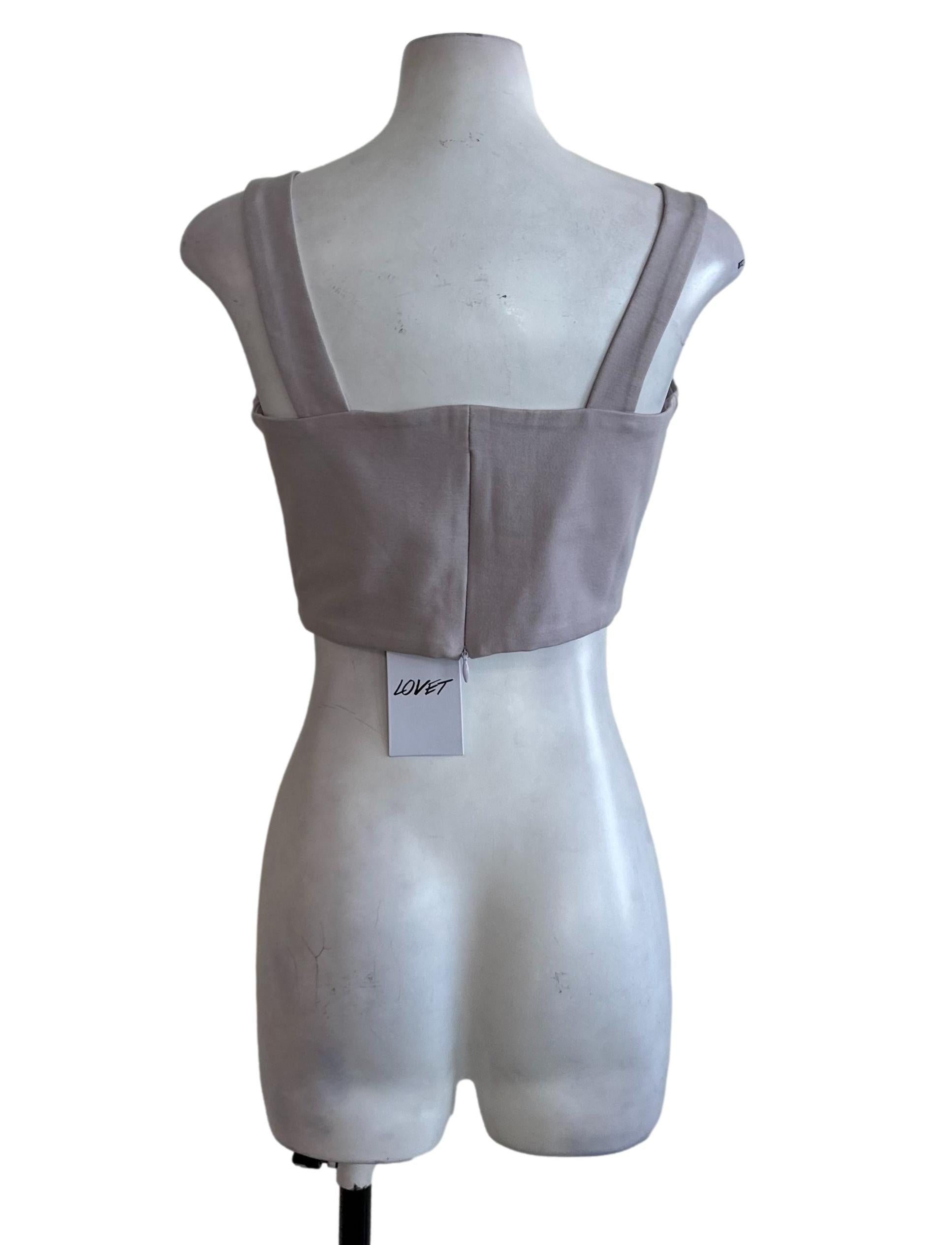 Ash Purple Fitted Crop Top