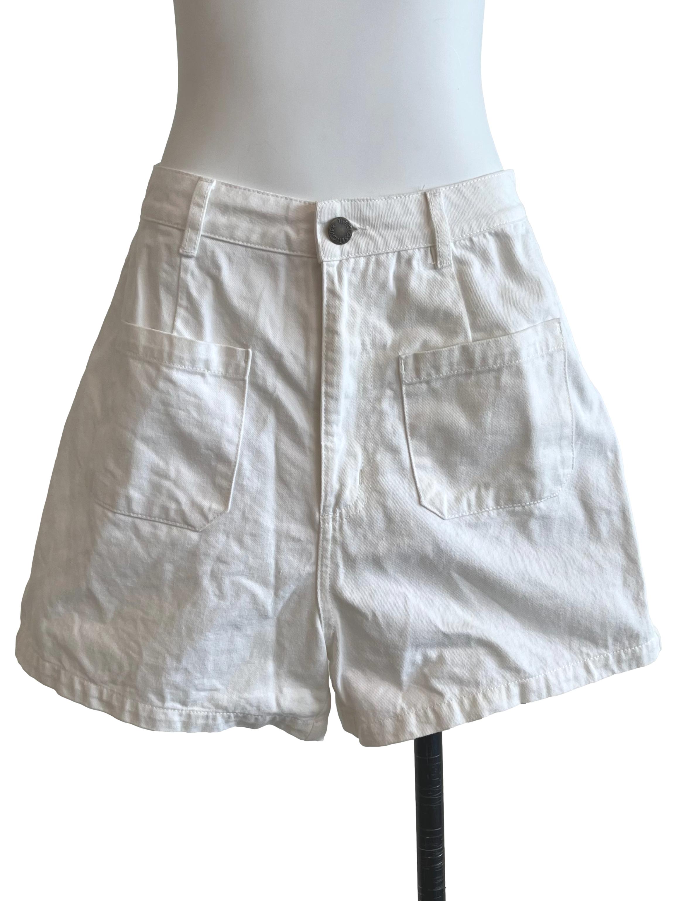 Alabaster White Denim Shorts