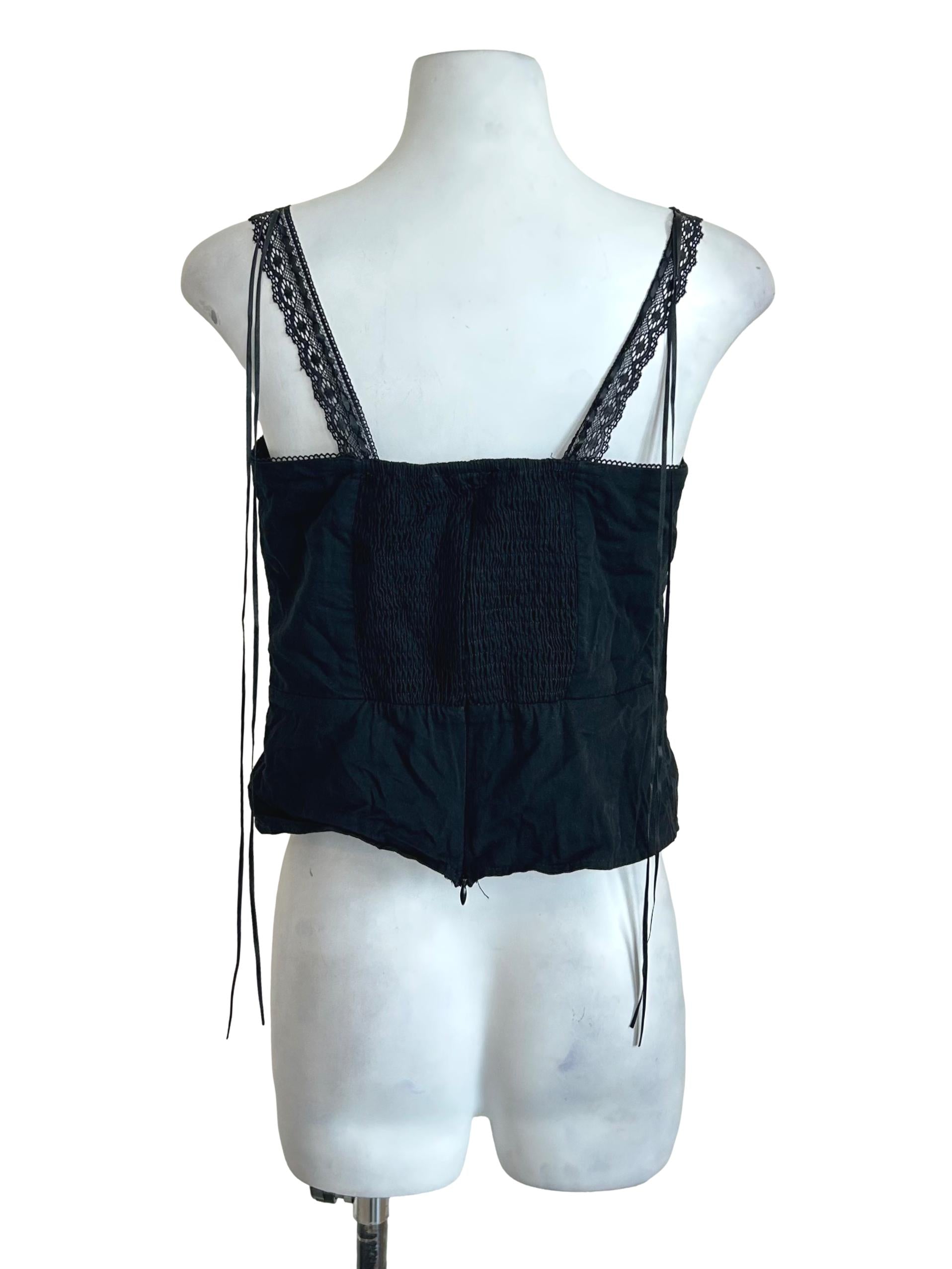 Black Lace Button Cami