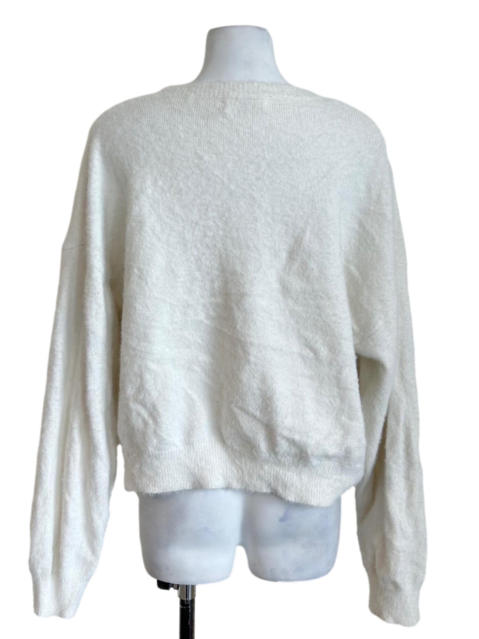 White Pearl Button Knit Cardigan