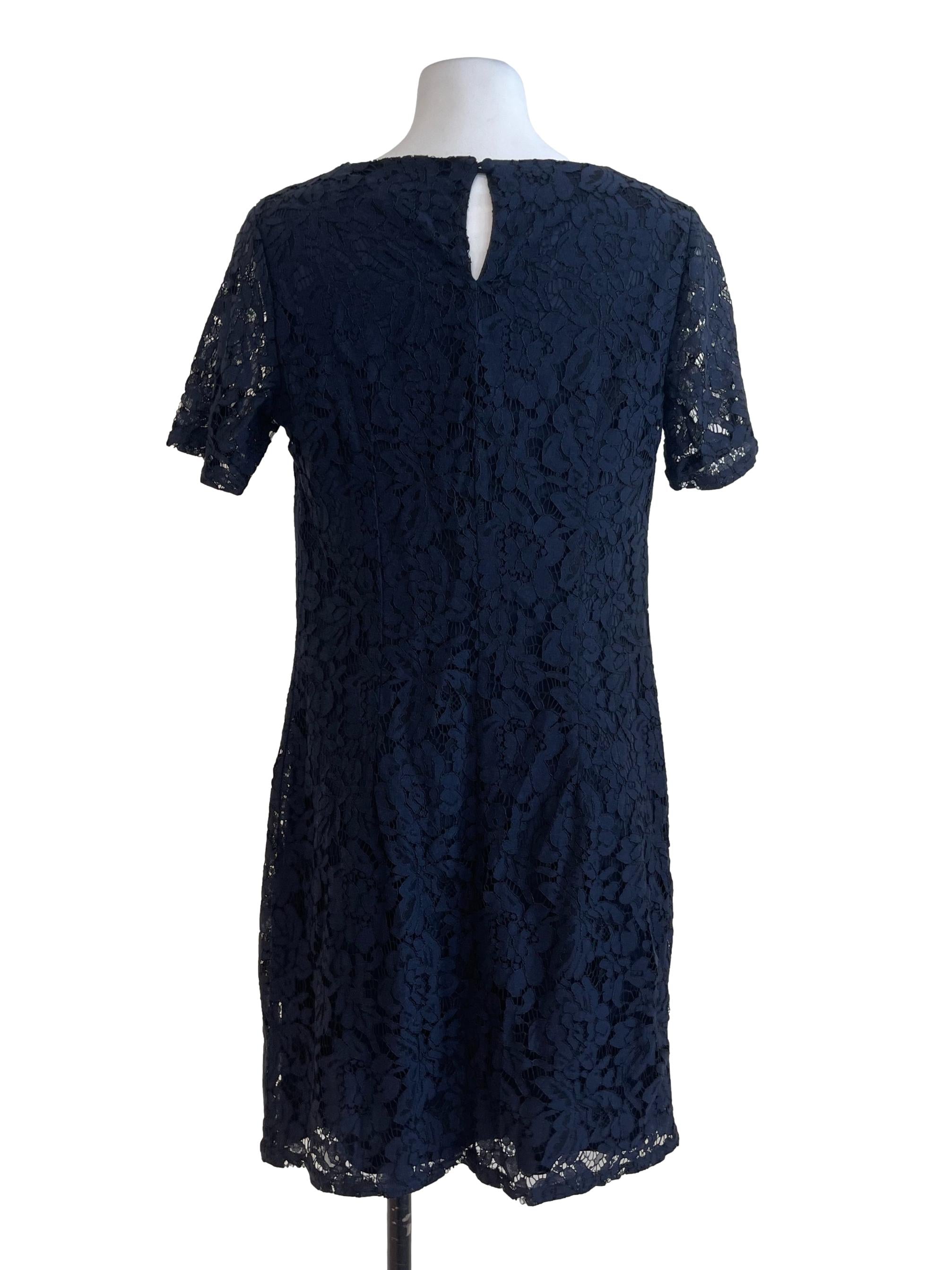 Navy Blue Full Lacey Cord Dress