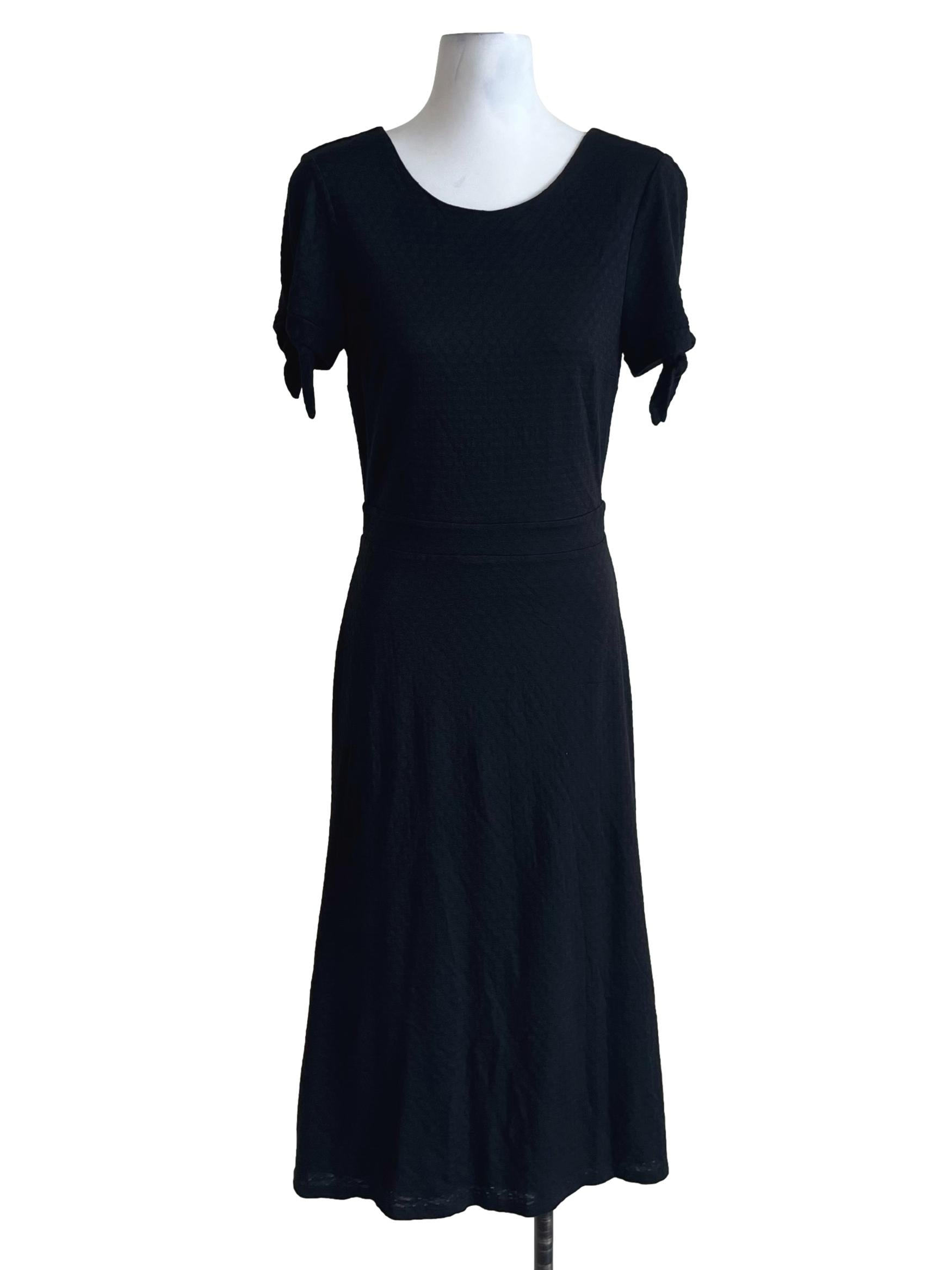 Black Jewel Neckline Empire Dress