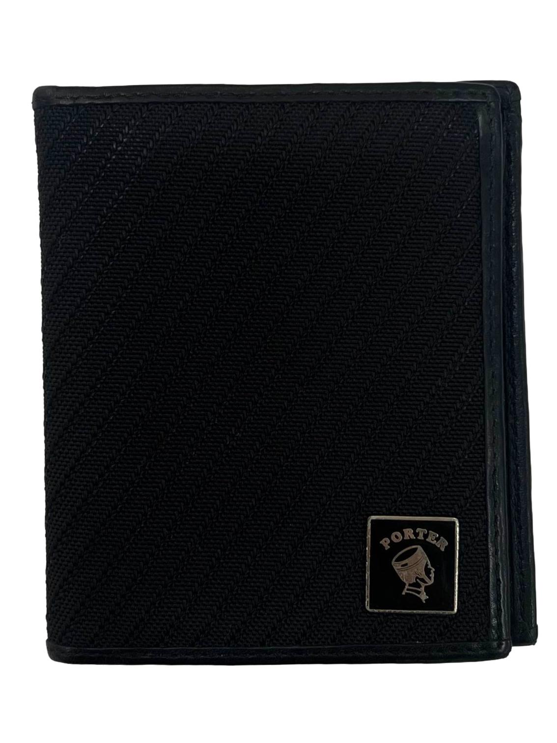 Black Leather Porter Men'S Bifold Wallet CSN