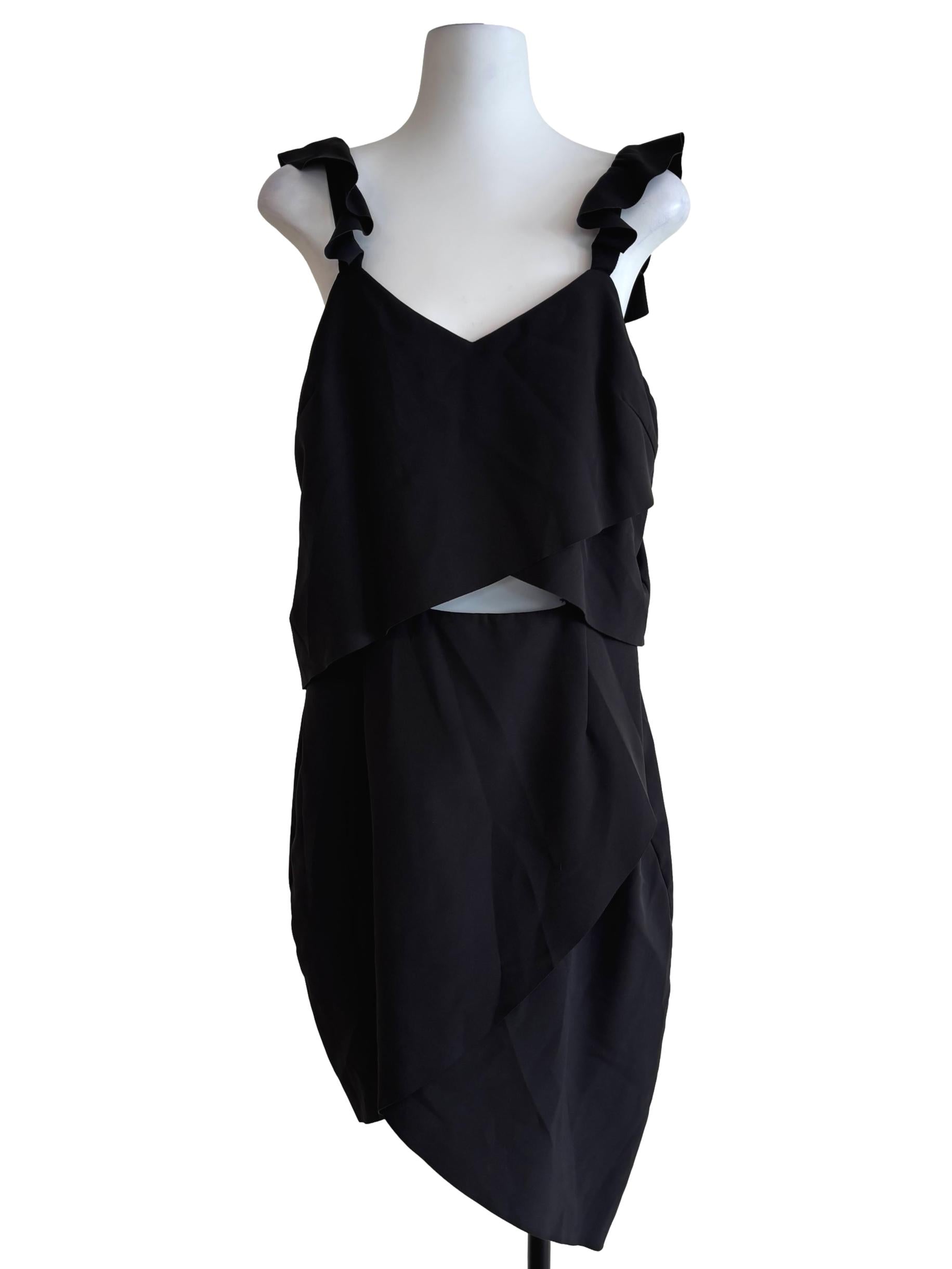 Onyx Black Asymmetrical Pencil Dress