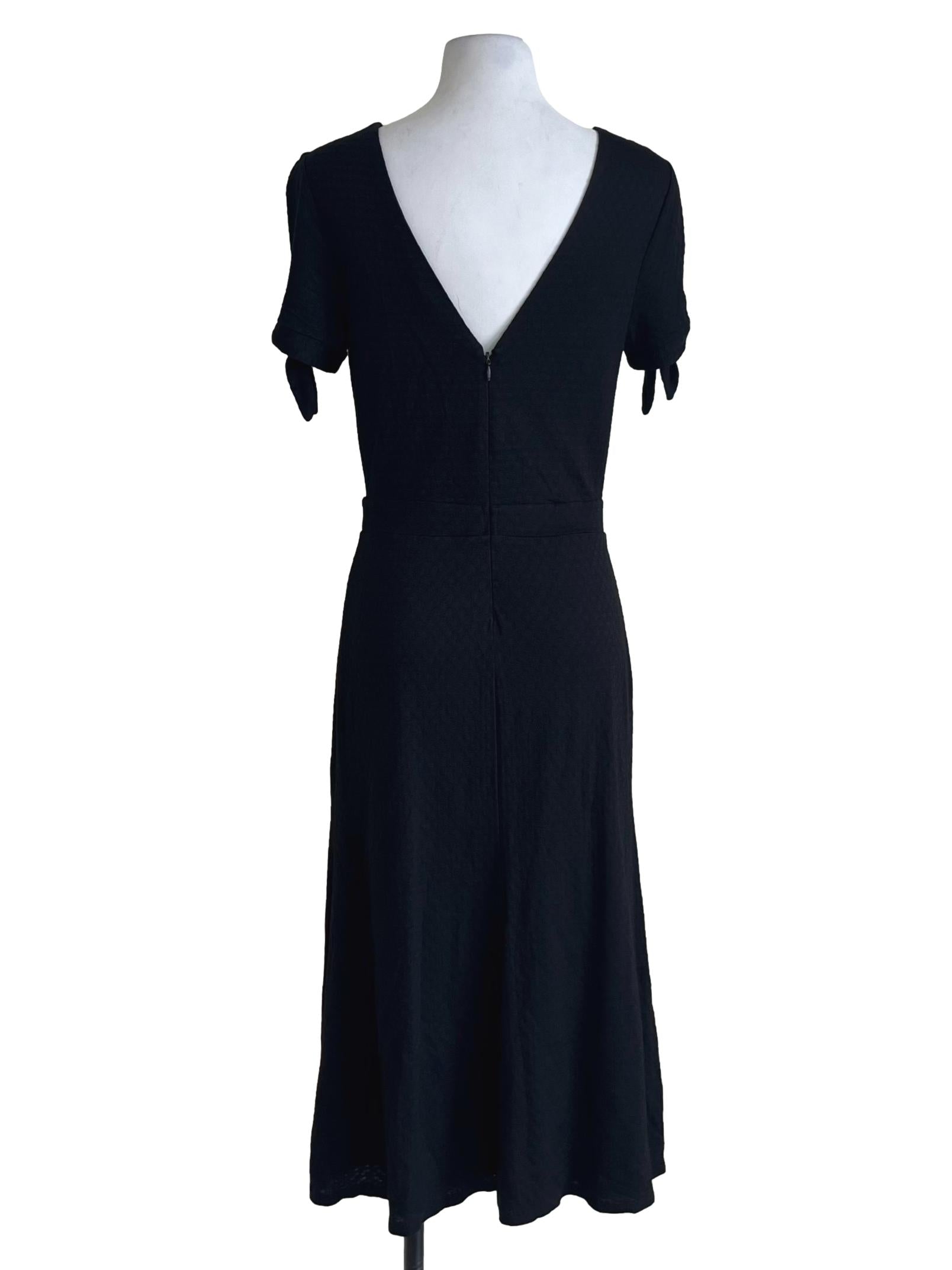Black Jewel Neckline Empire Dress