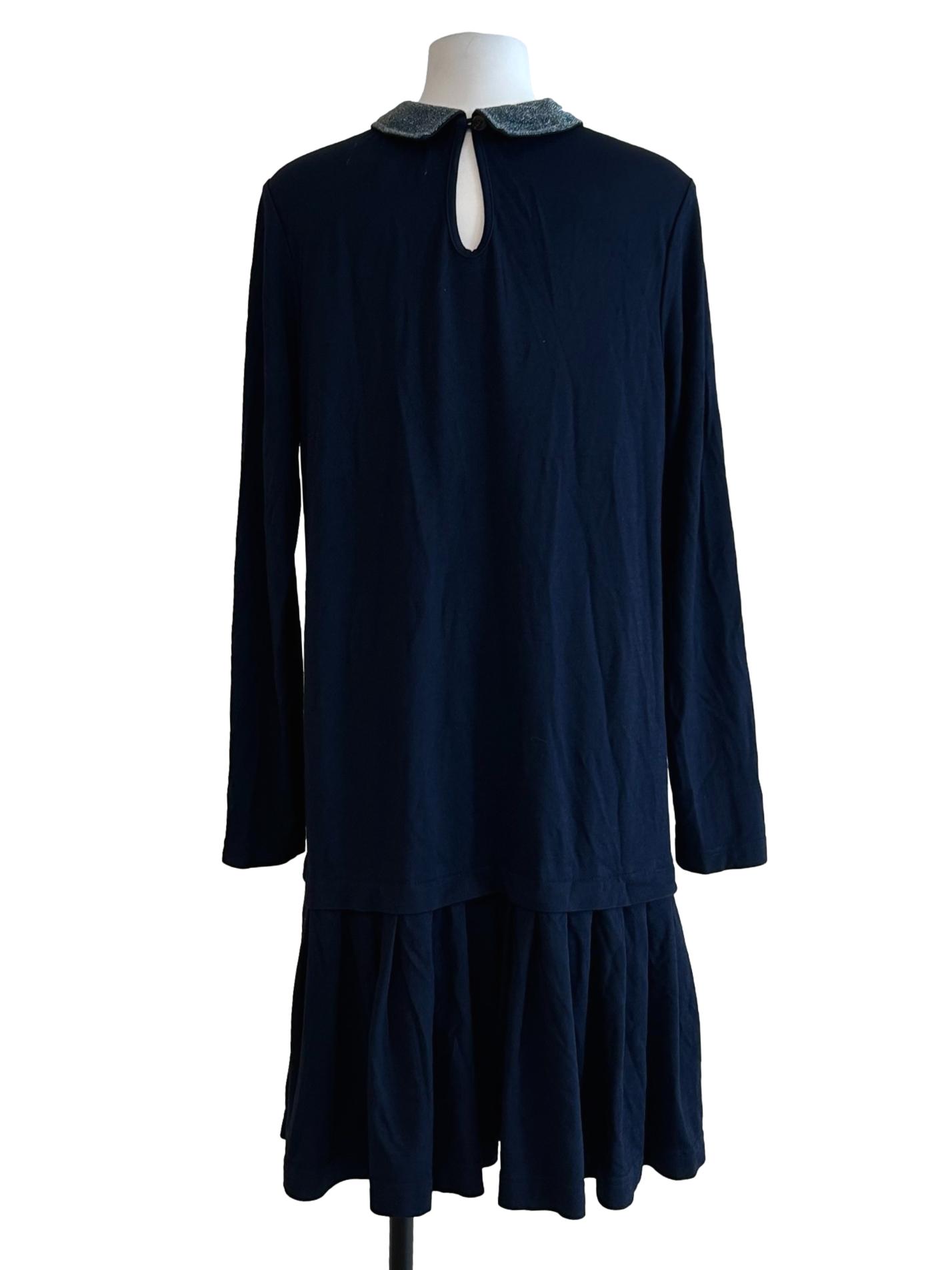 Navy Blue Shining Collar Dress