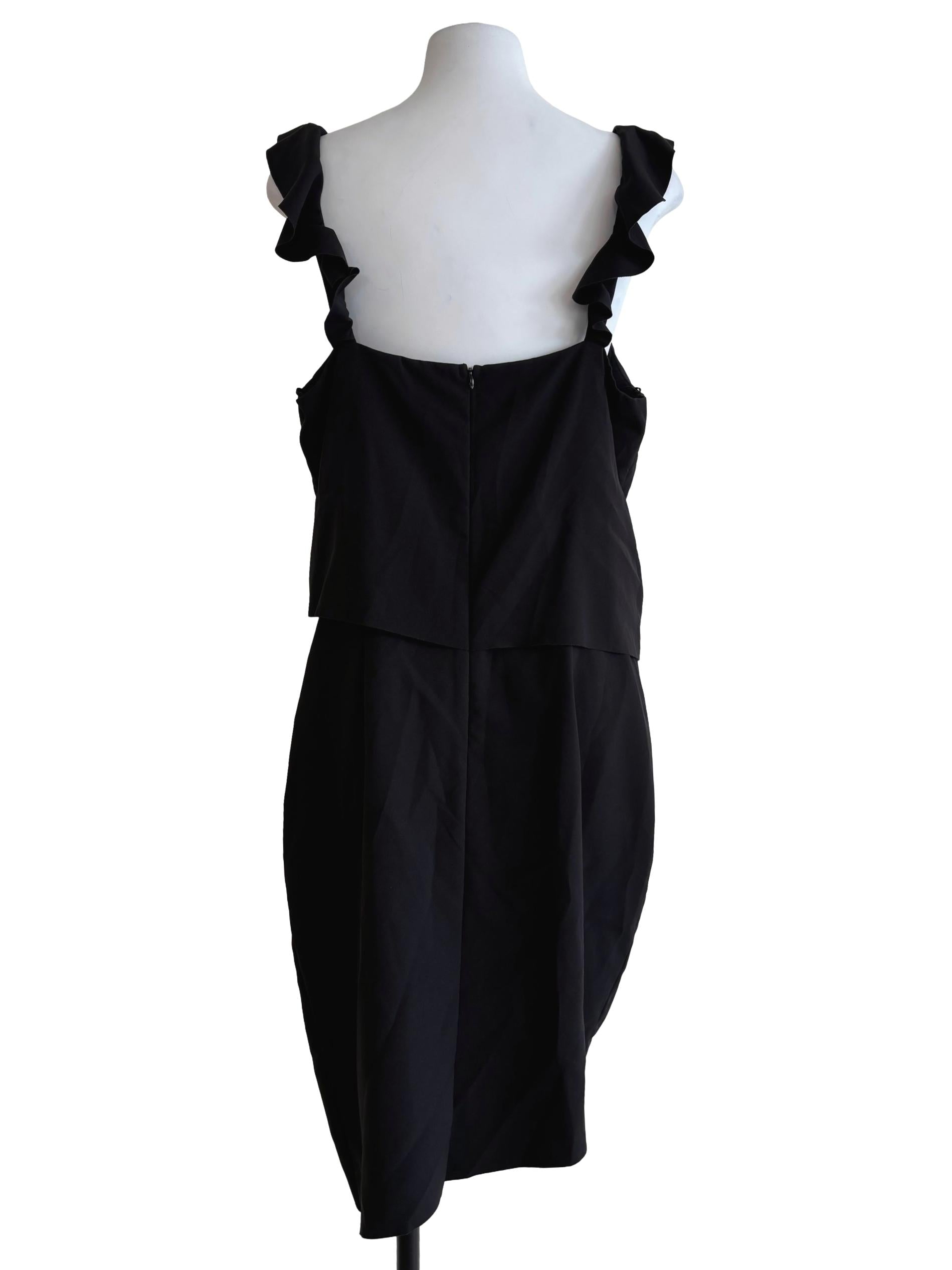 Onyx Black Asymmetrical Pencil Dress