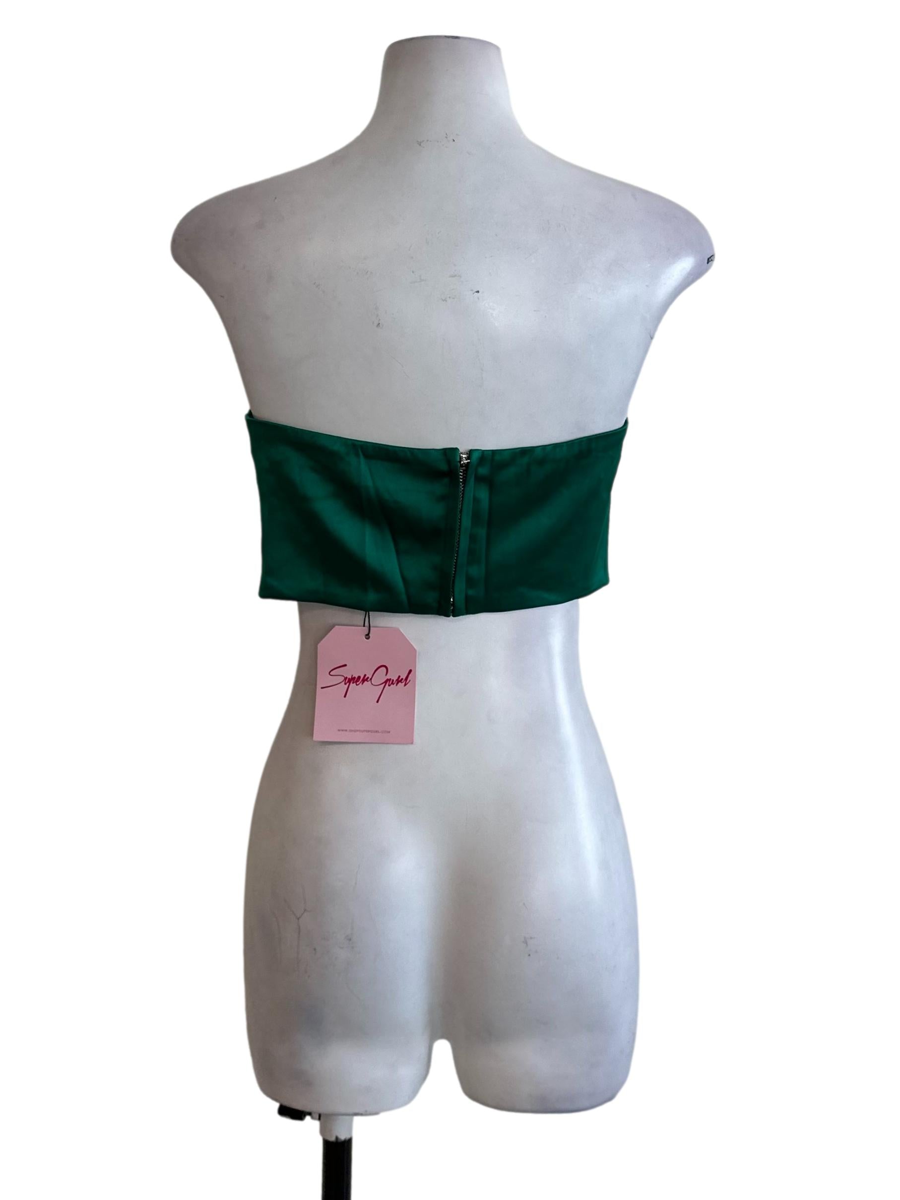 Emerald Green Satin Tube Top