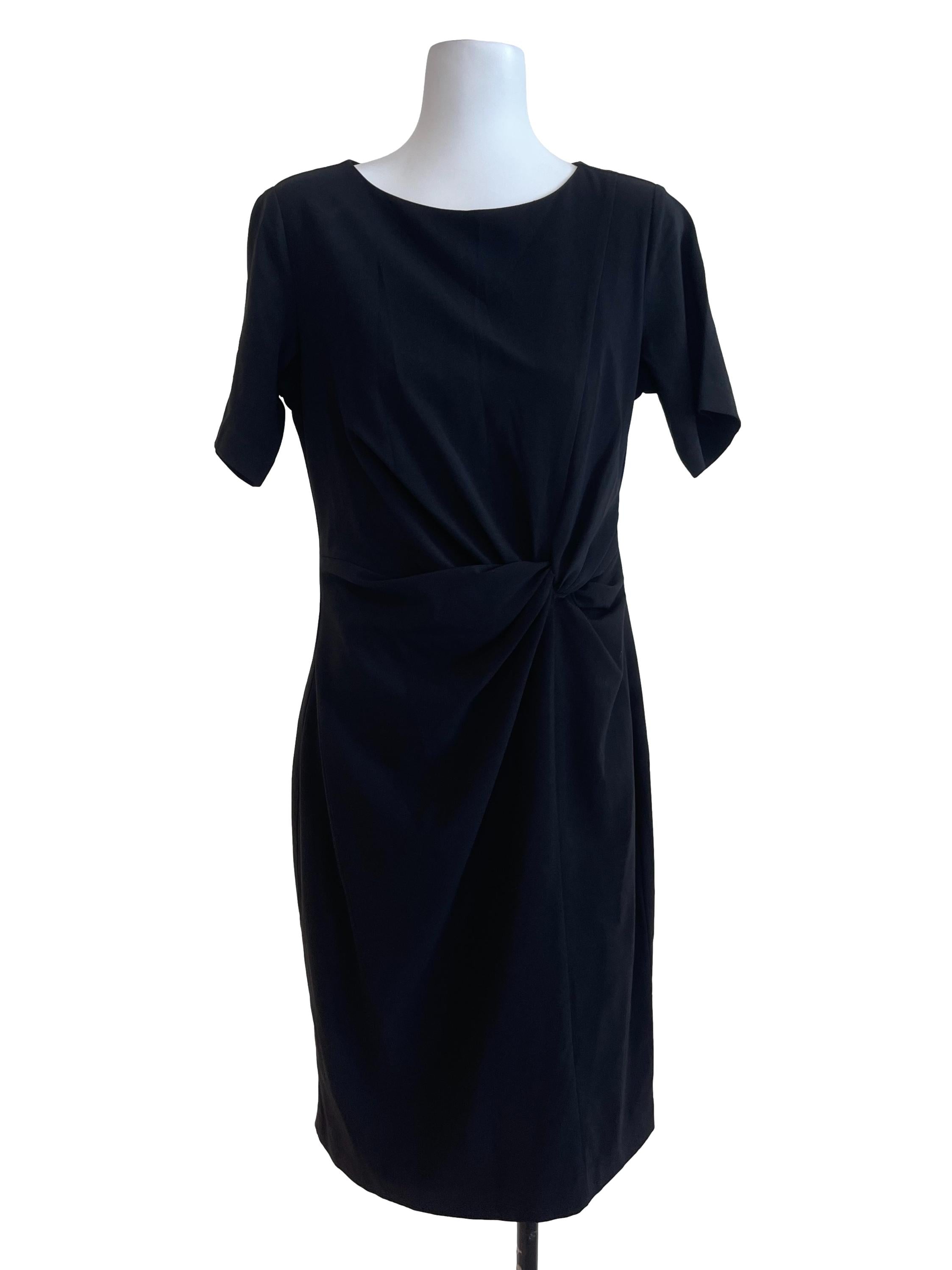 Black Twisted Waist Dress