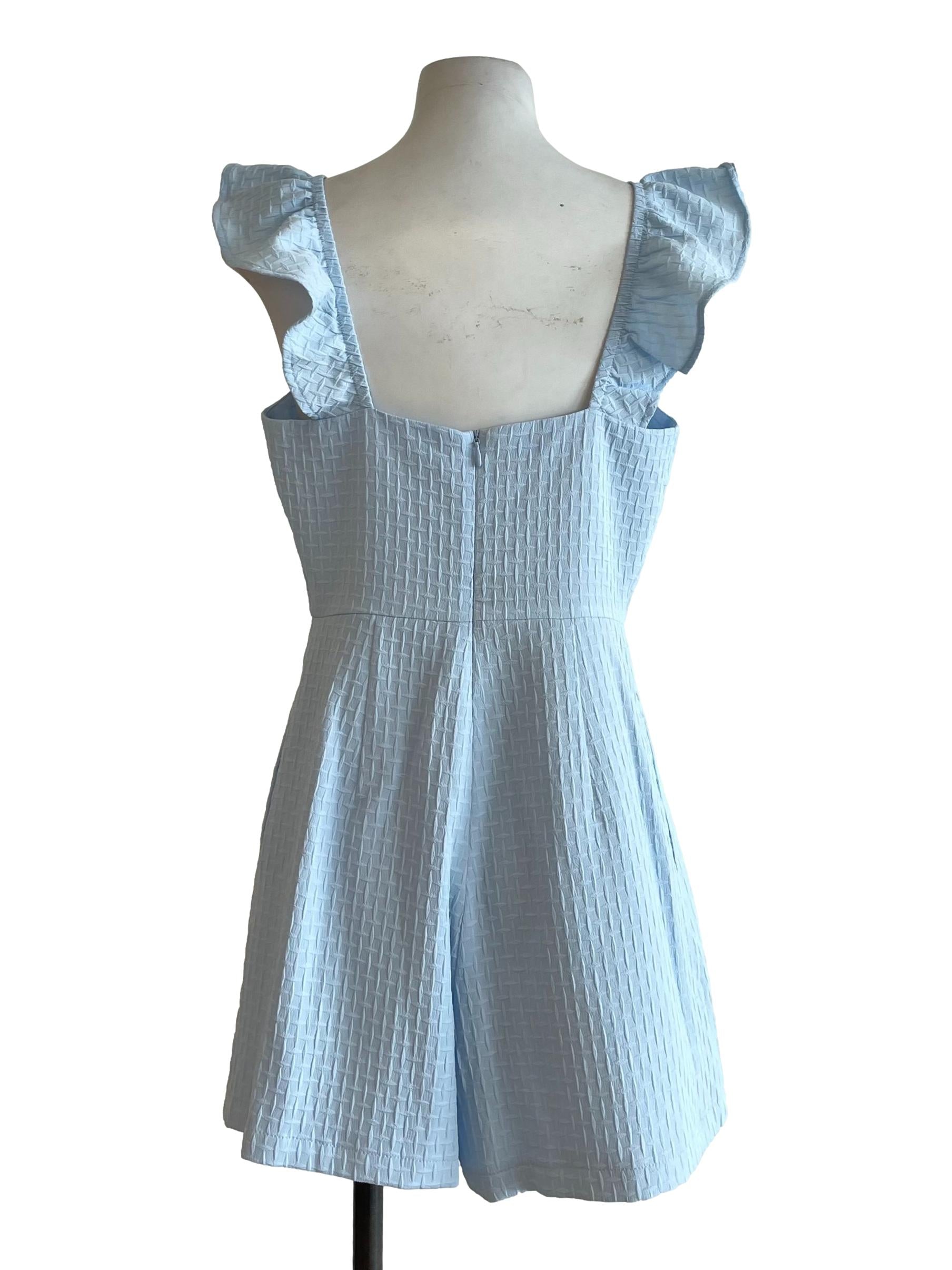 Pastel Blue Textured Romper