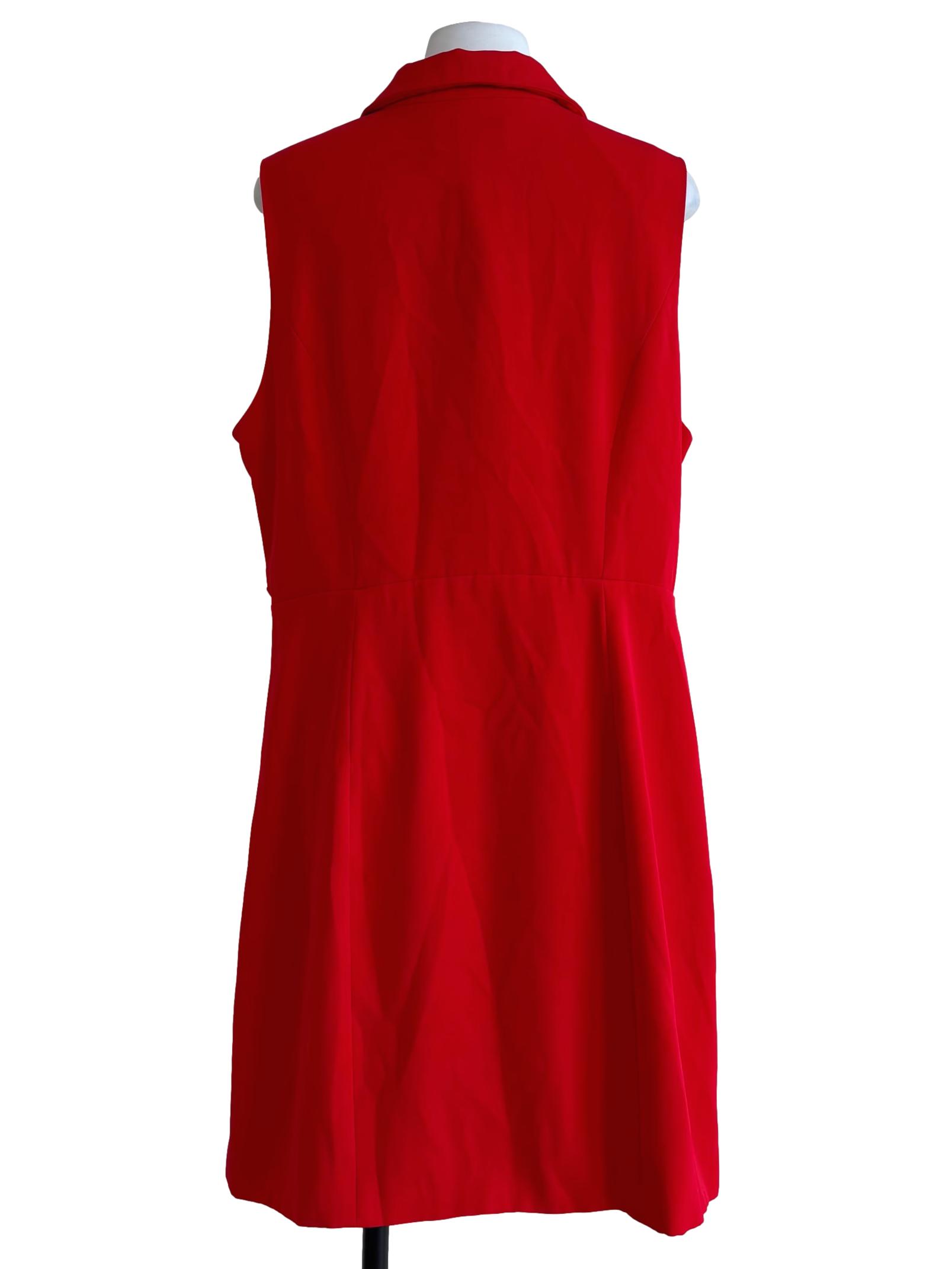 Fire Red Surplice Sleeveless Dress