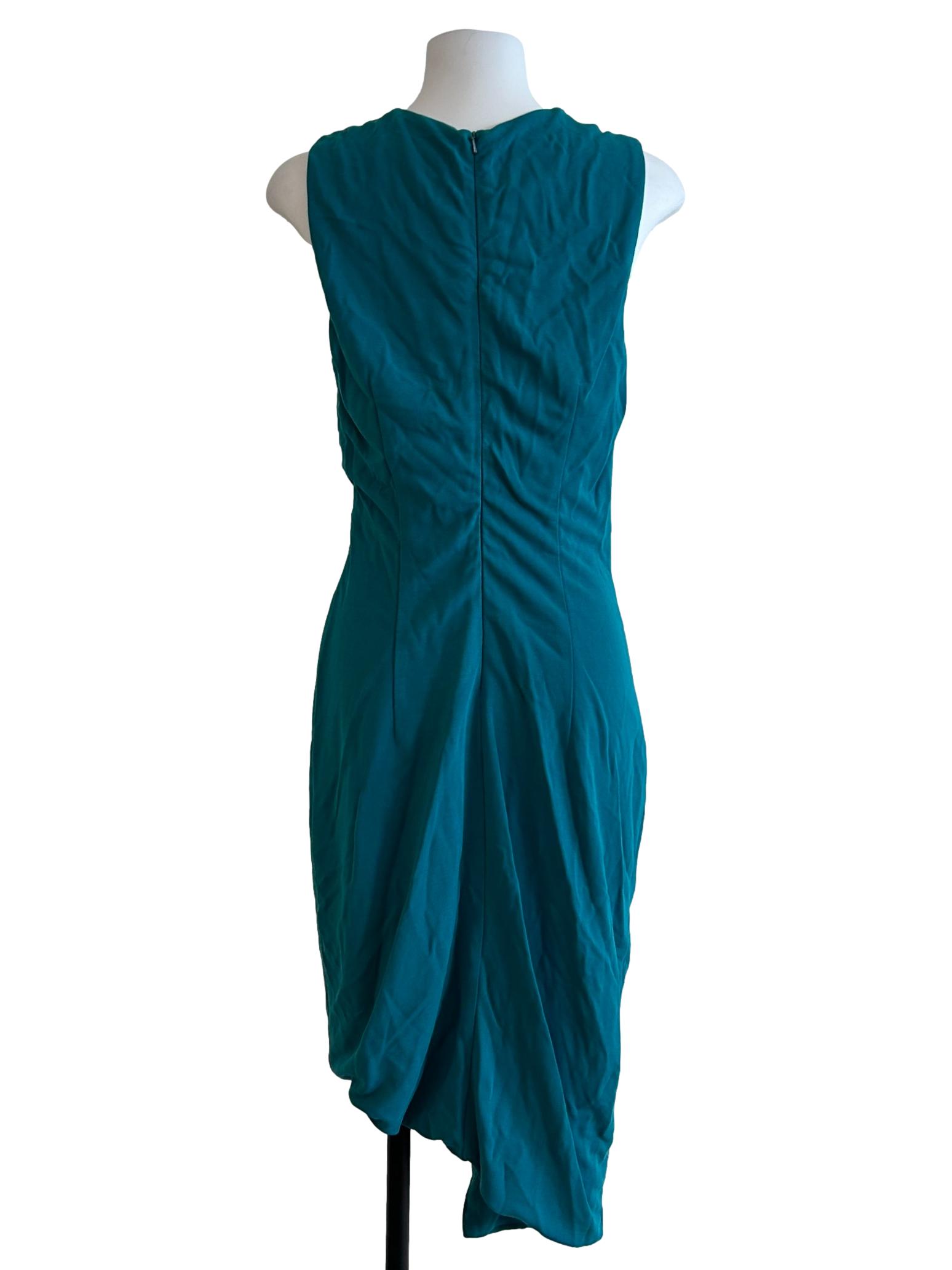 Turquoise Blue Cutout Asymmetric Dress