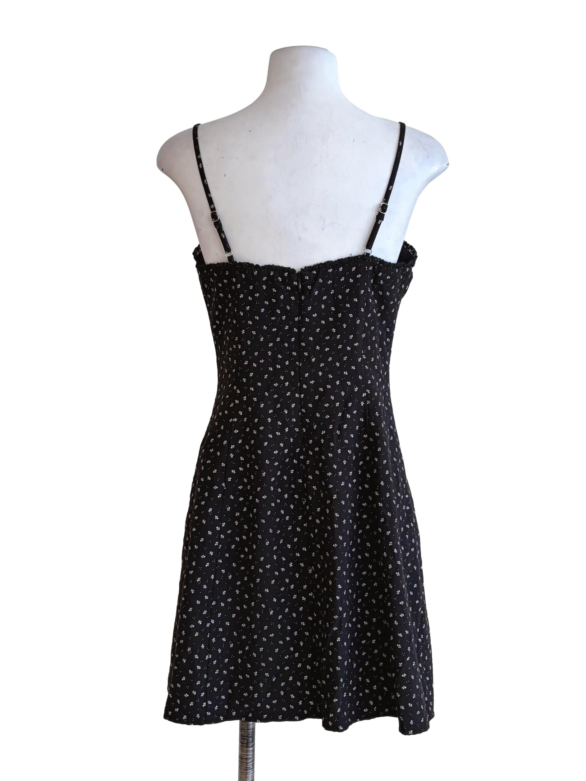 Jade Black Micro Floral Print Cami Dress