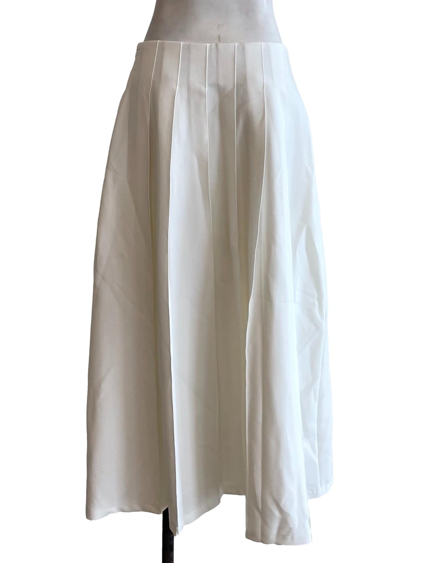 White Pleats Long Skirt
