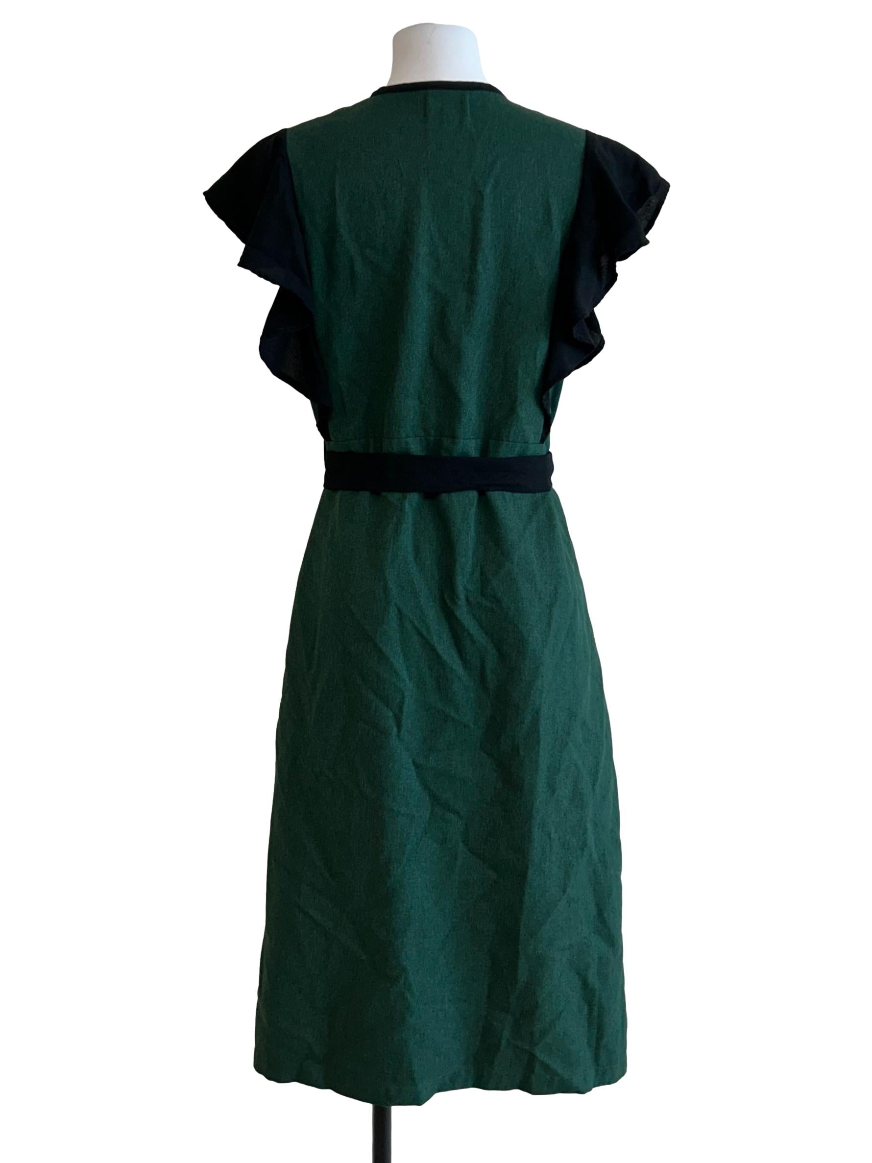 Green And Black Wrap Dress