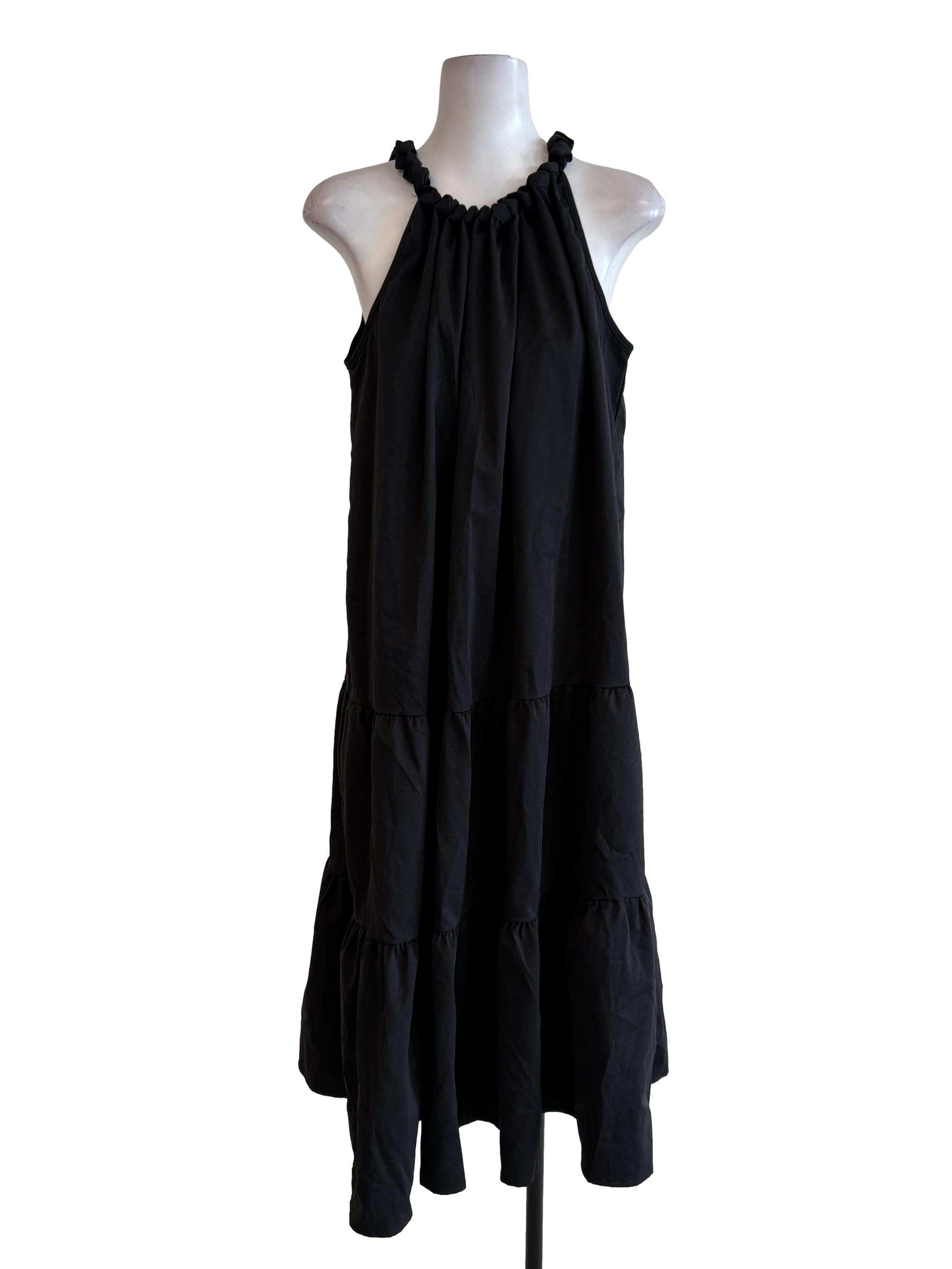 Black Tierred Halter Dress