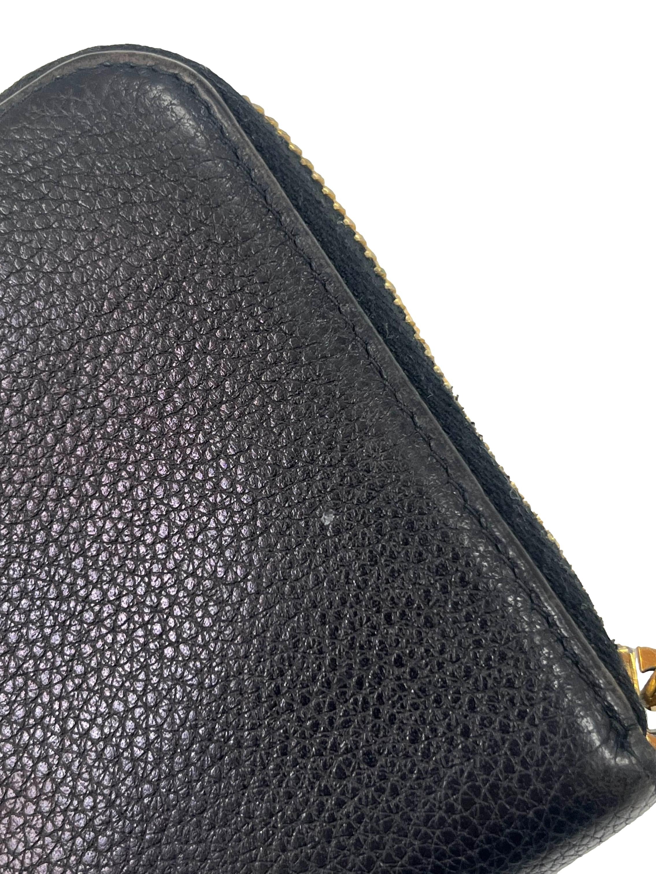 Nero Leather Prada Portafoglio Lampo Long Wallet CSN