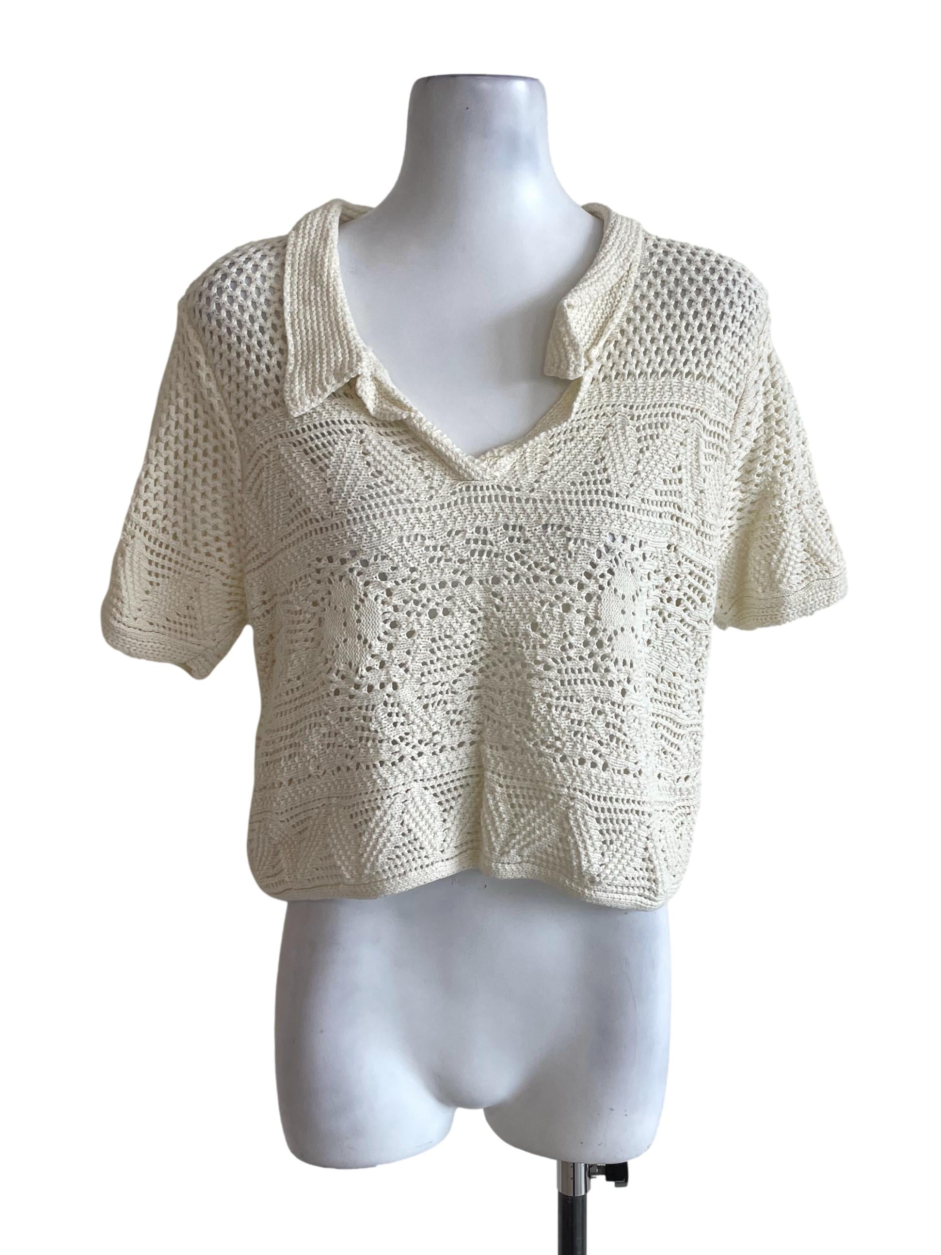 Cream Knitted Top