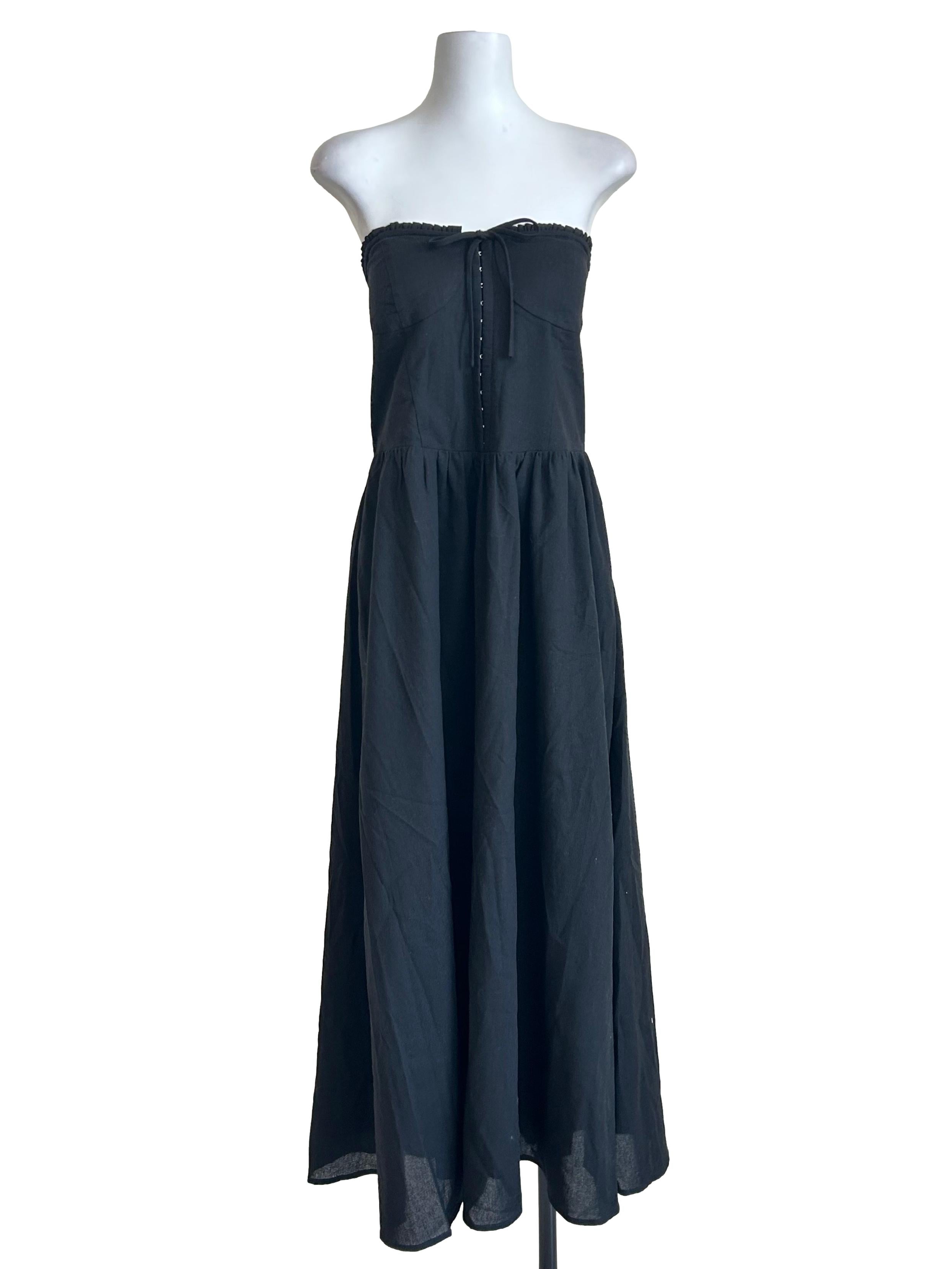 Black Strapless Corset Dress