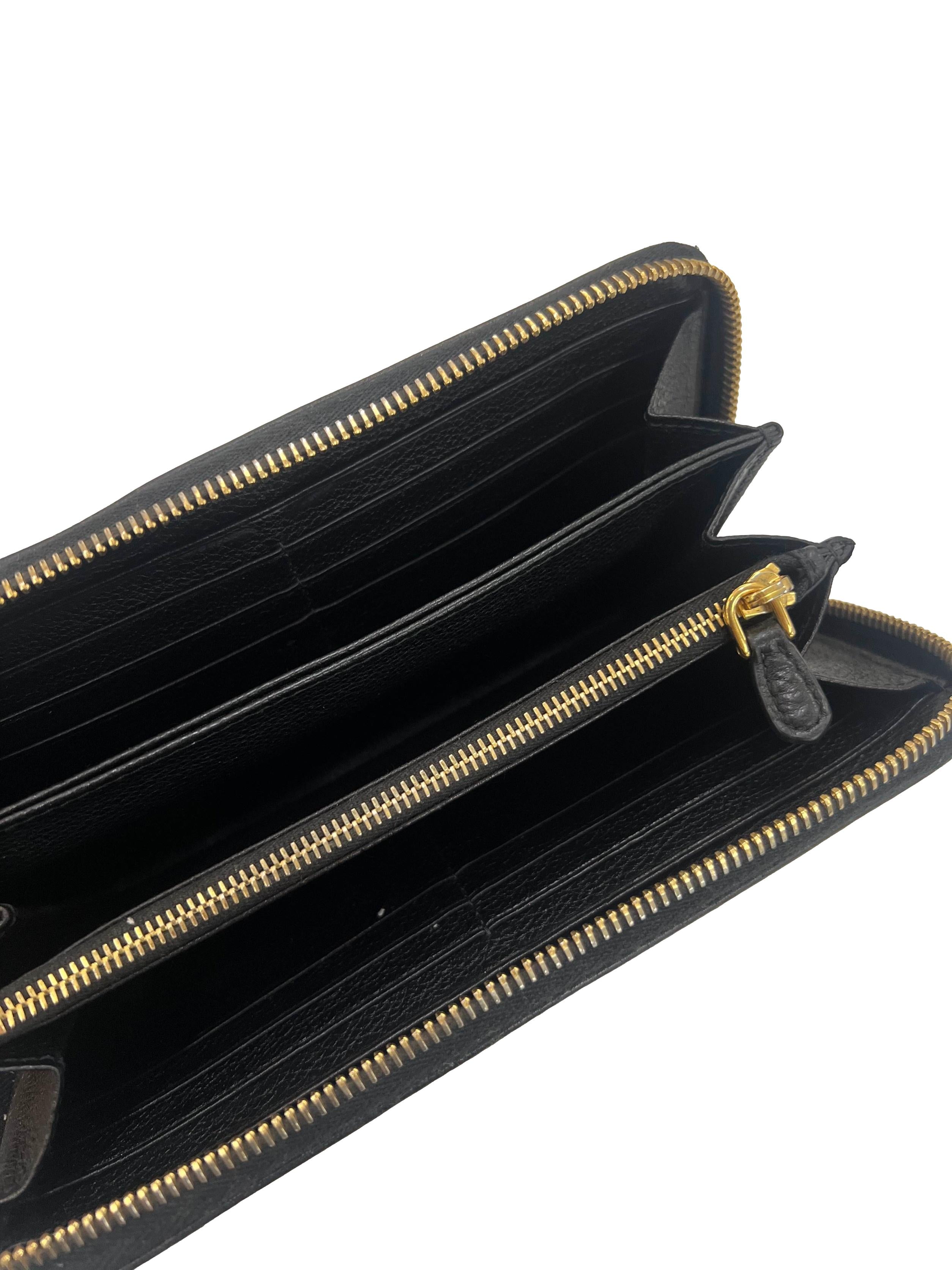Nero Leather Prada Portafoglio Lampo Long Wallet CSN