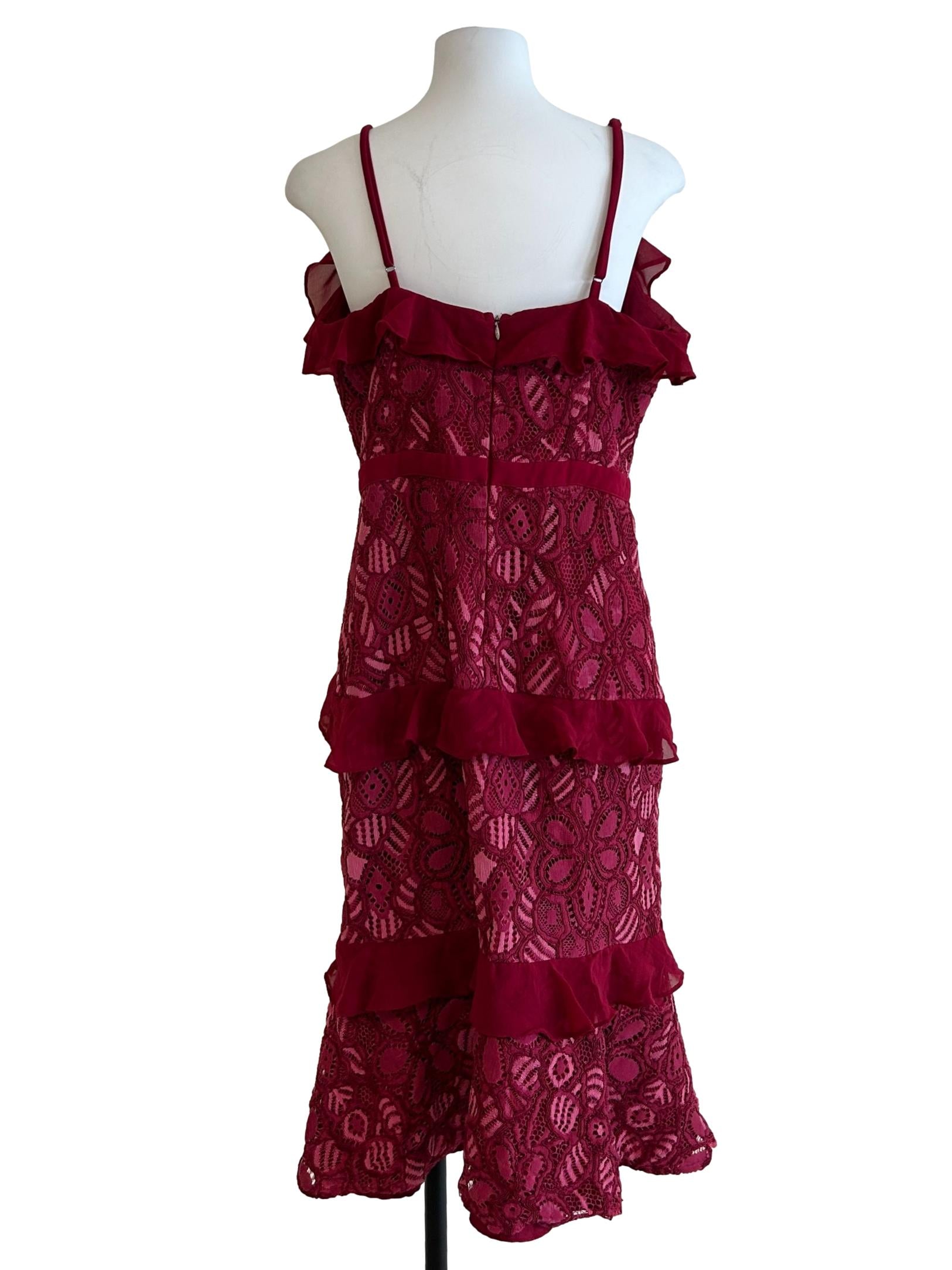 Blood Red Eyelet Cami Dress