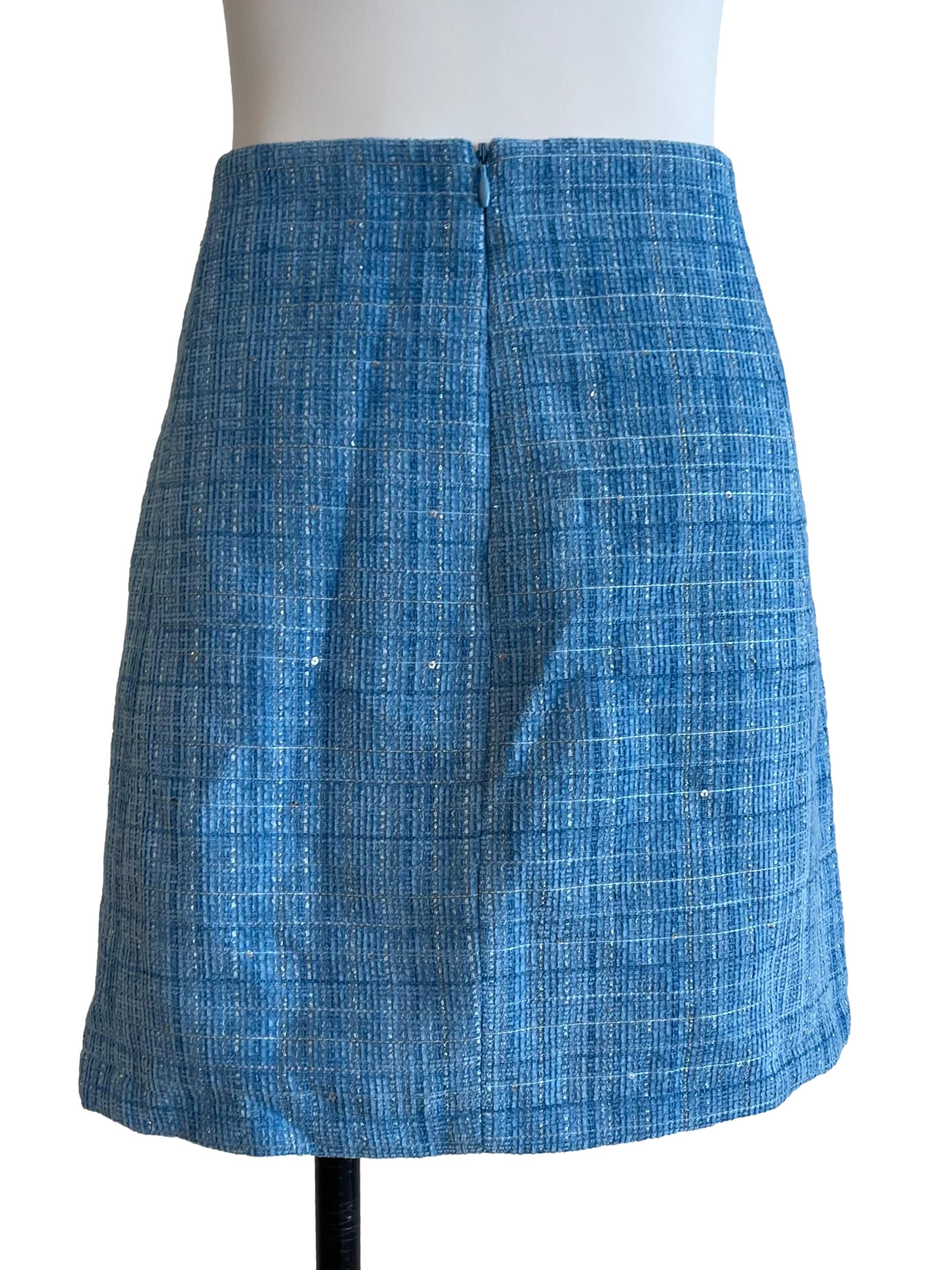 Sky Blue Tweed Skorts