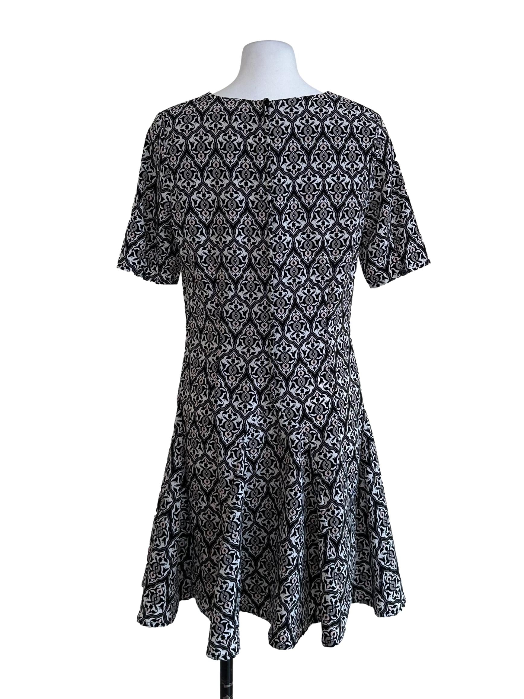 Black Printed Mini Dress