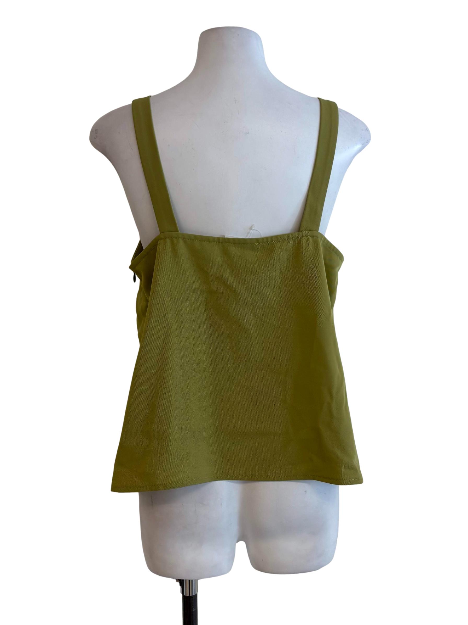 Olive Green Shift Sleeveless Top