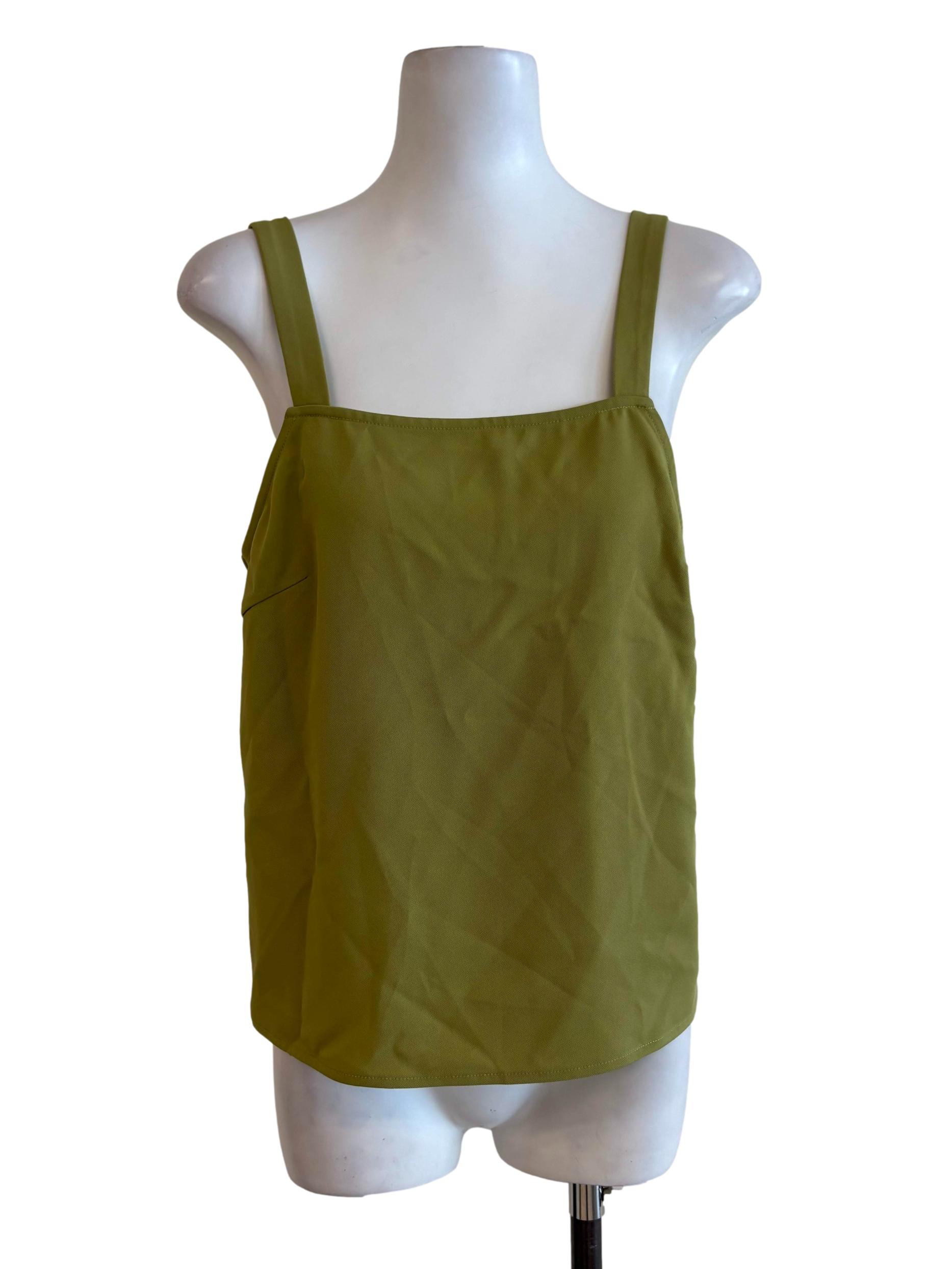 Olive Green Shift Sleeveless Top