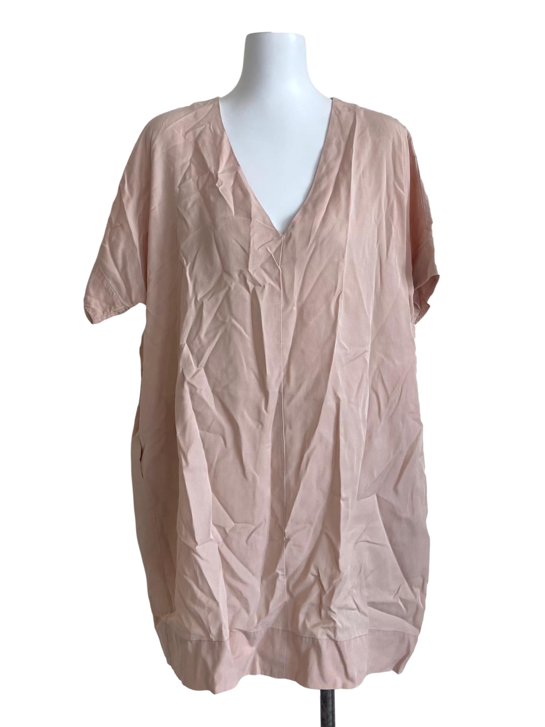 Coconut V Neck Herringbone Shift Dress