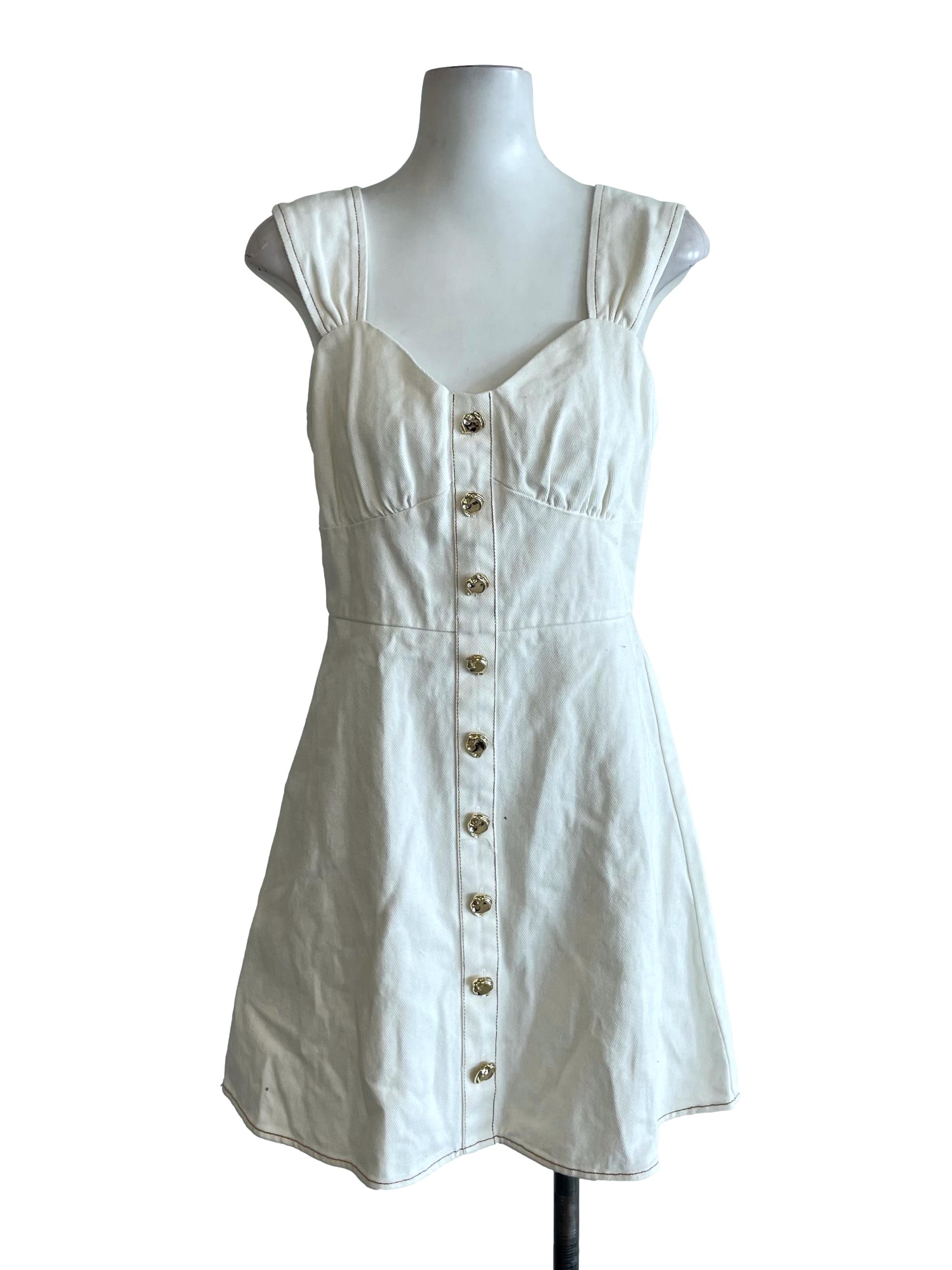 White Denim A-Line Dress`