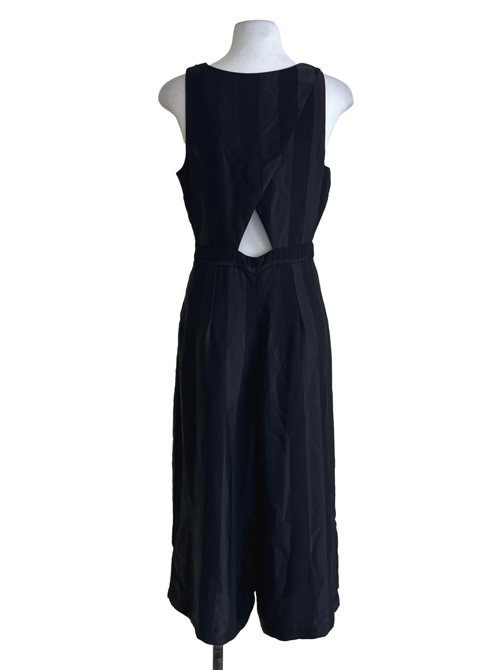 Black Jewel Neckline Jumpsuit