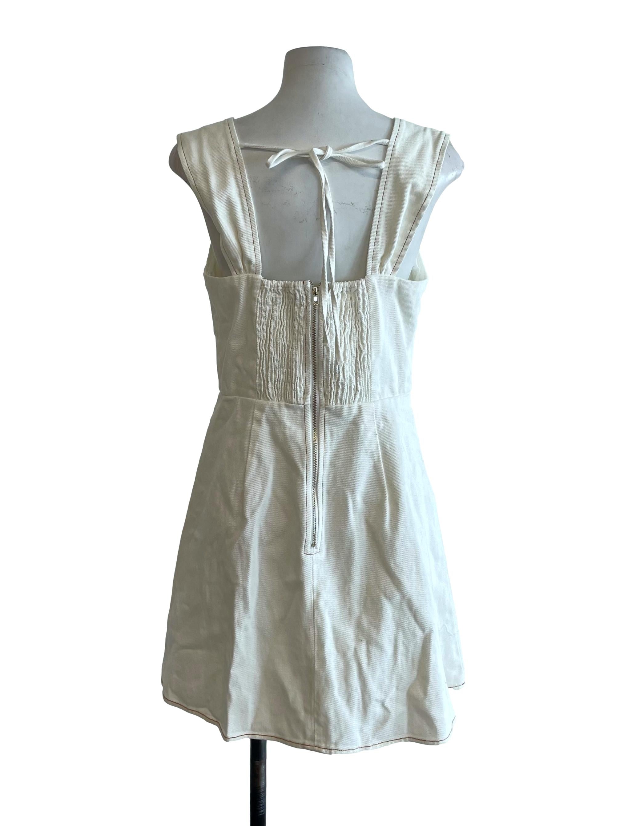 White Denim A-Line Dress`