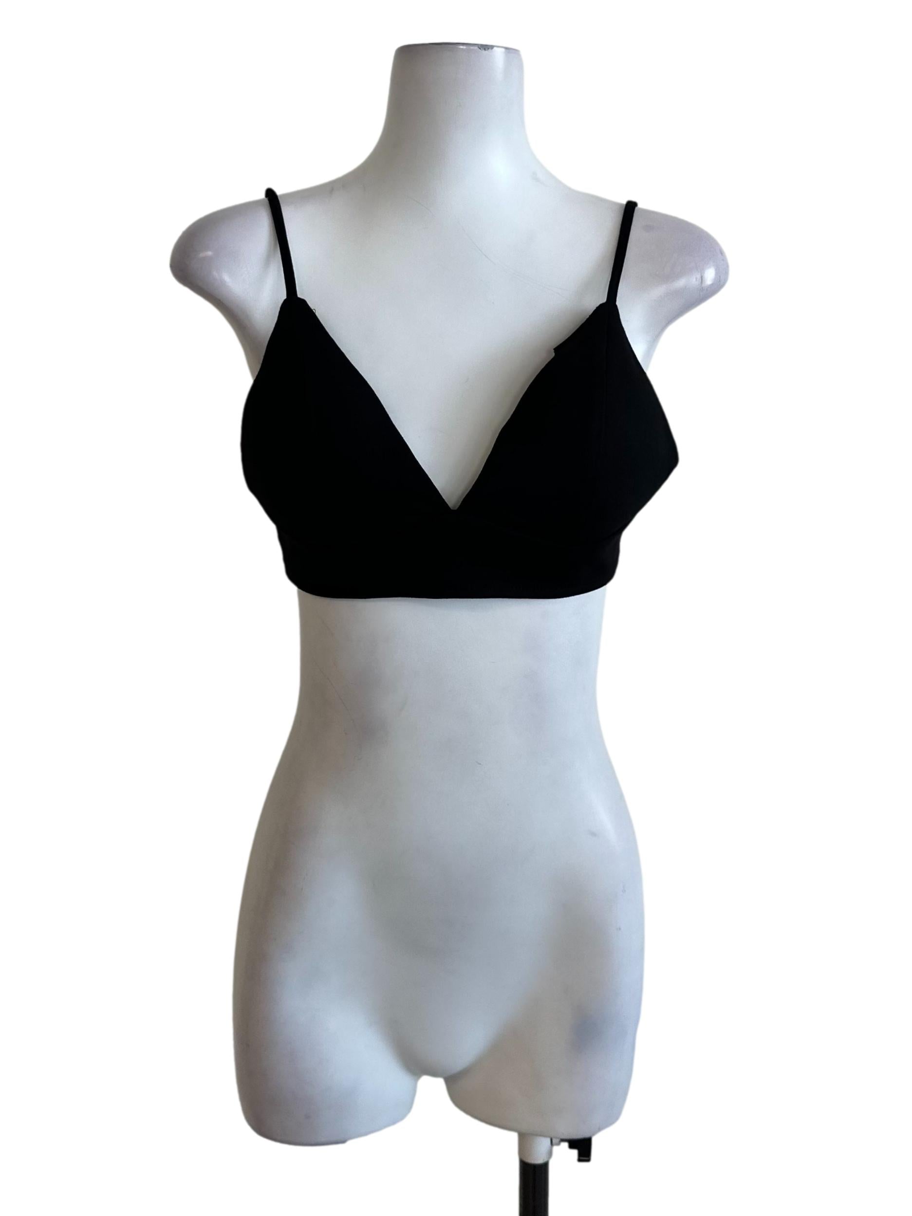 Onyx Black V Neck Crop Top