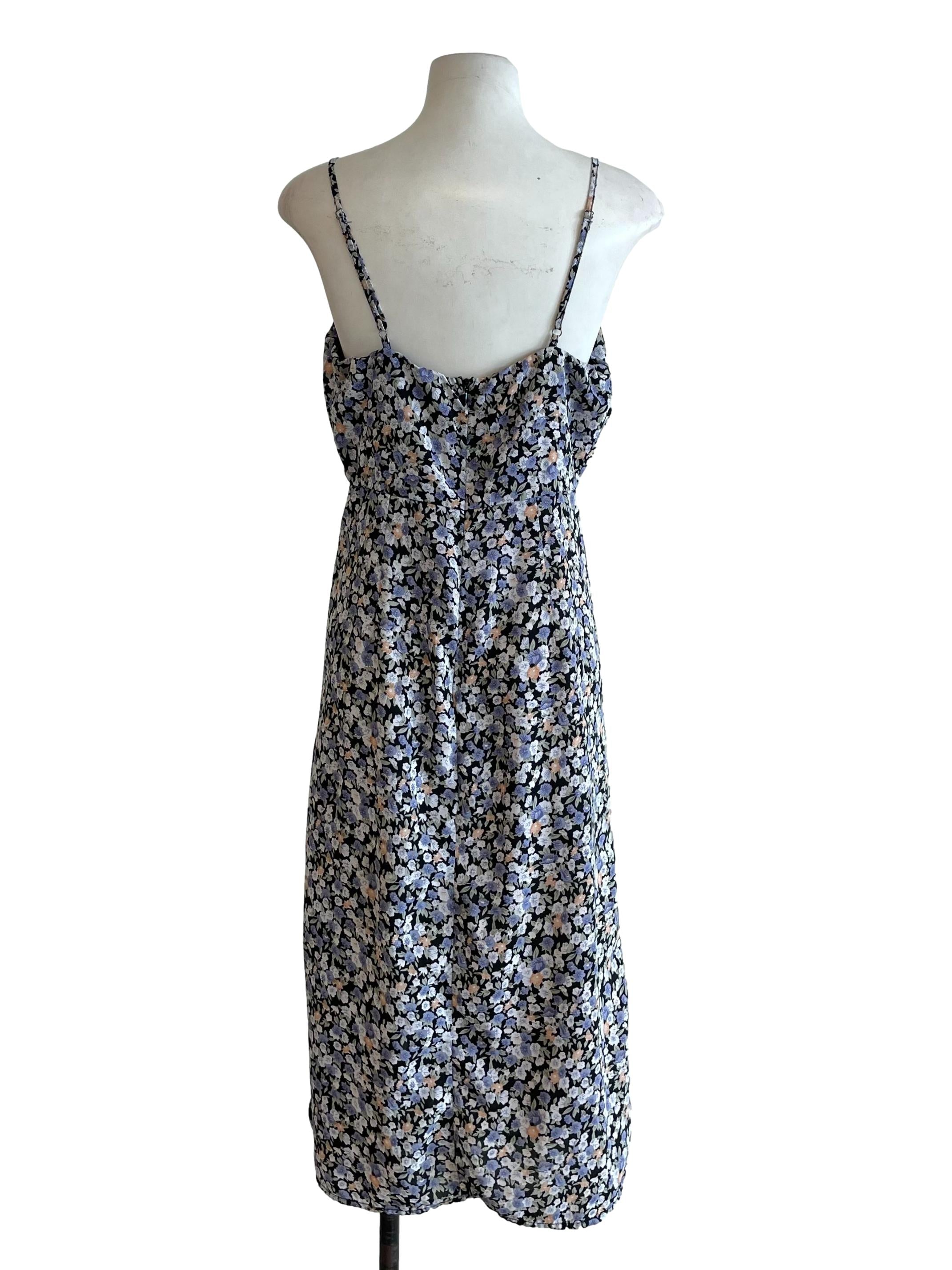 Black Floral Scrunch Dress