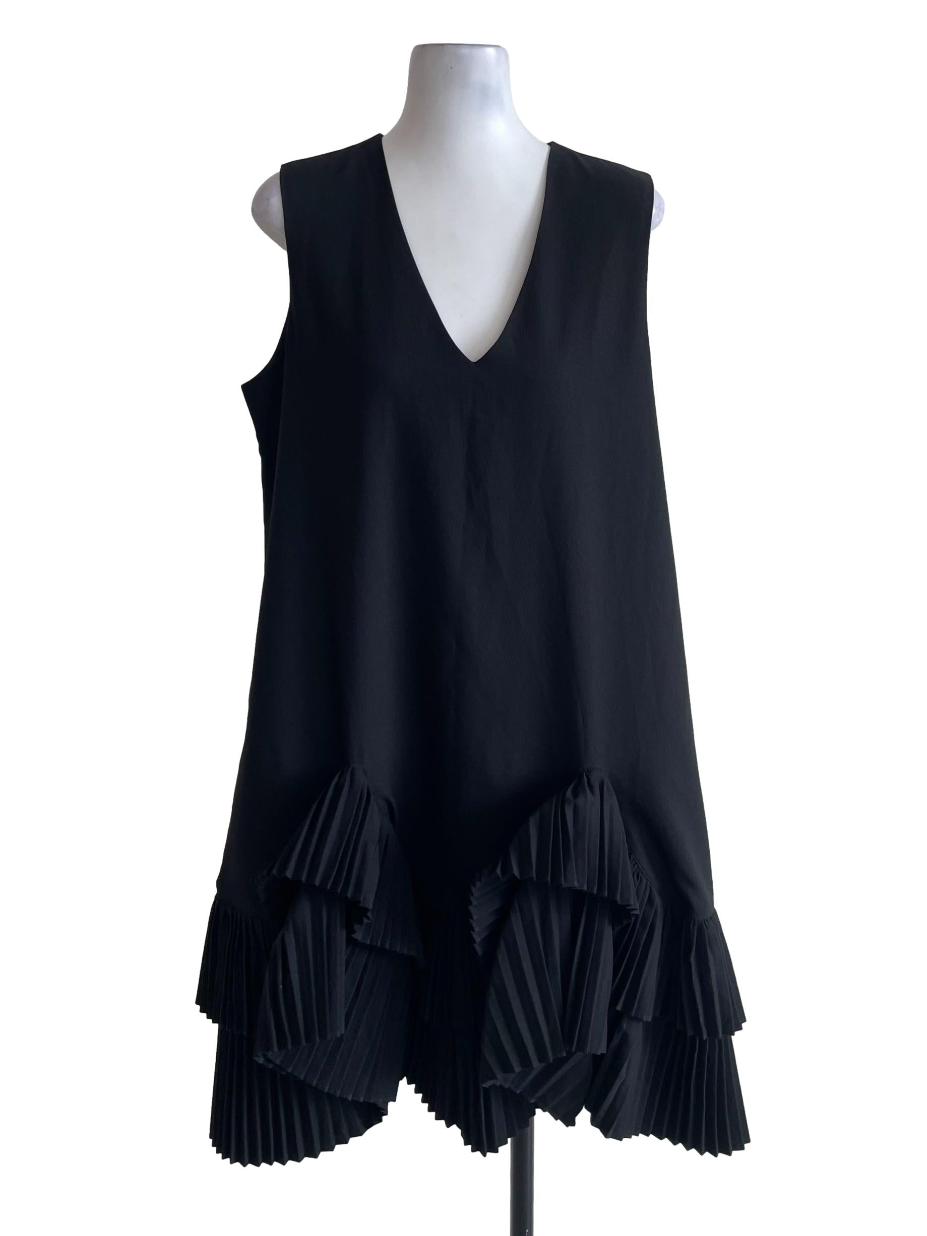 Black Ruffled Hem Dress