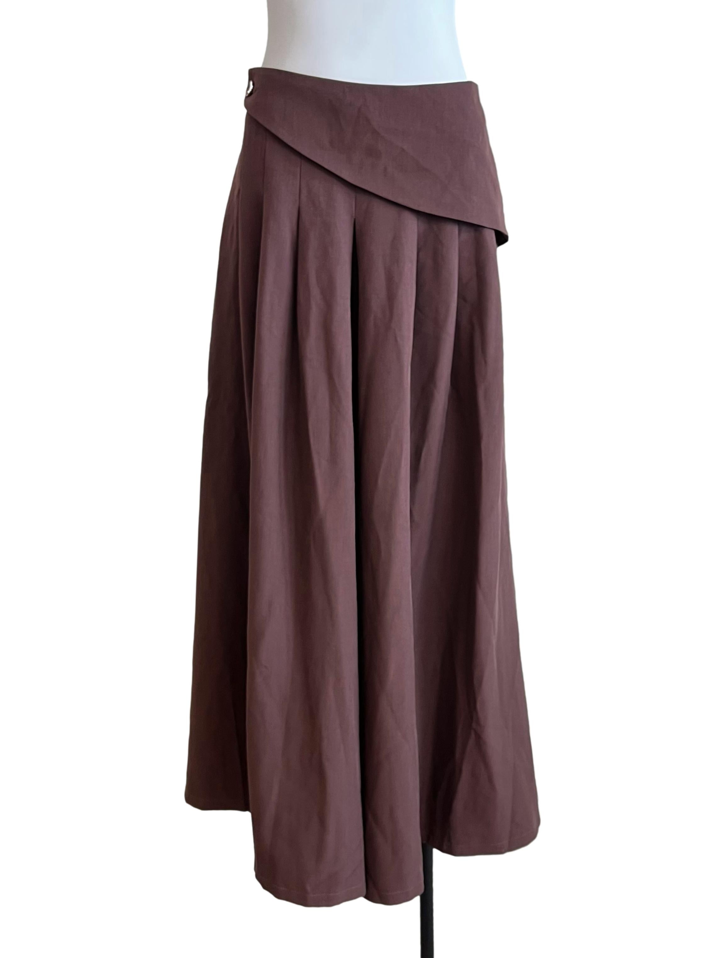 Plum Brown Palazzo Trousers